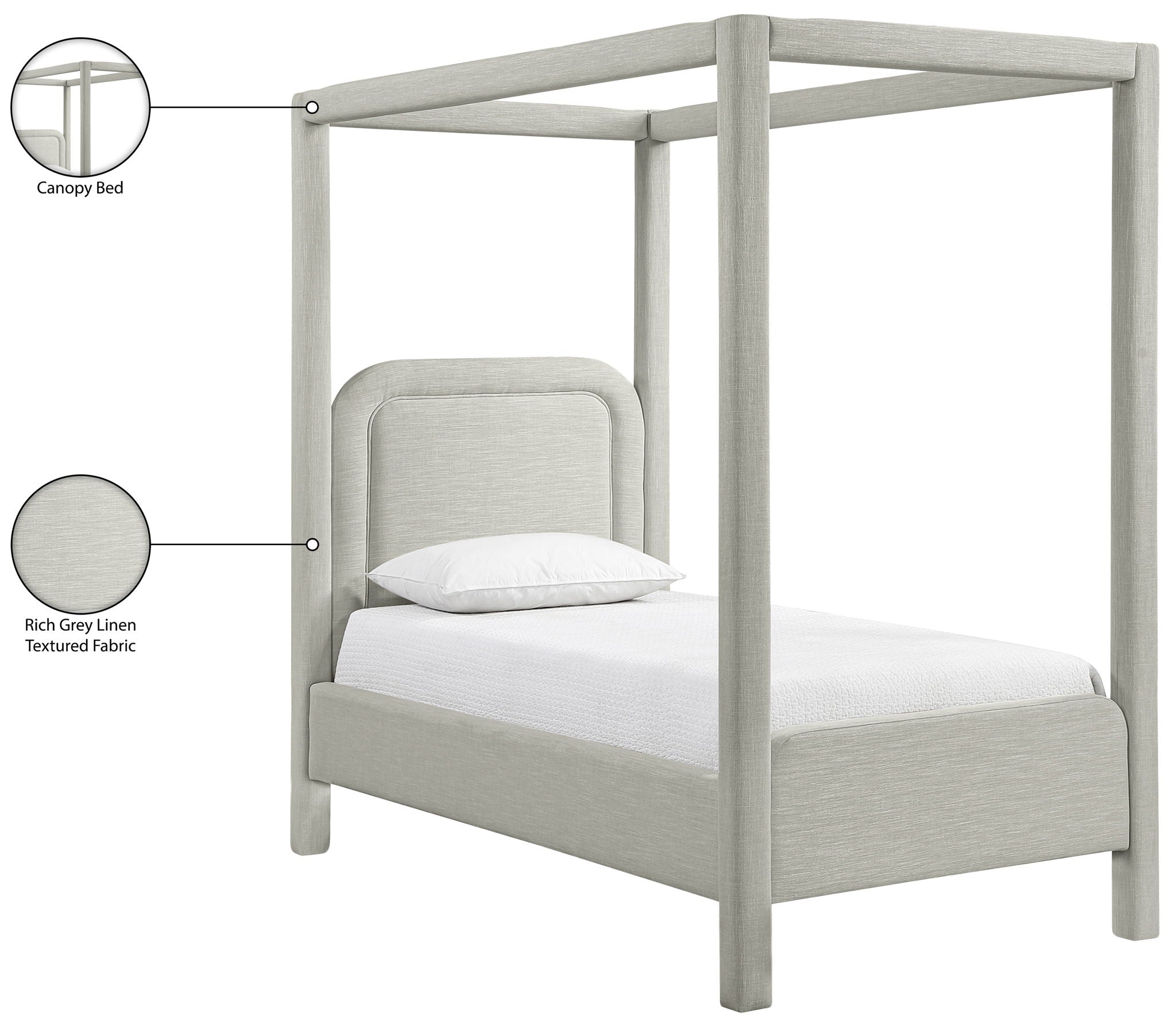 Salina - Linen Textured Fabric Upholstered Bed