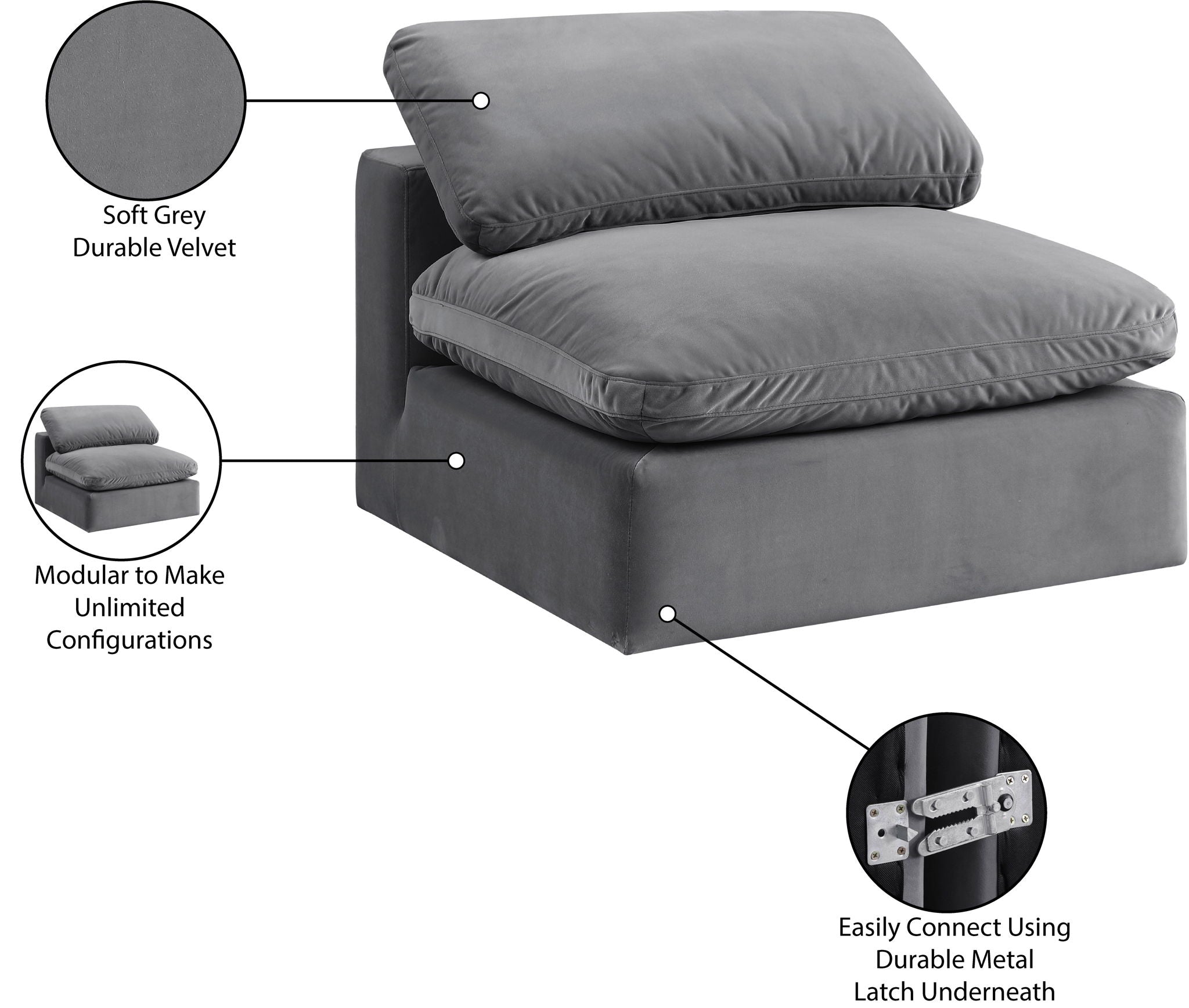 Comfy - Velvet Armless Chair