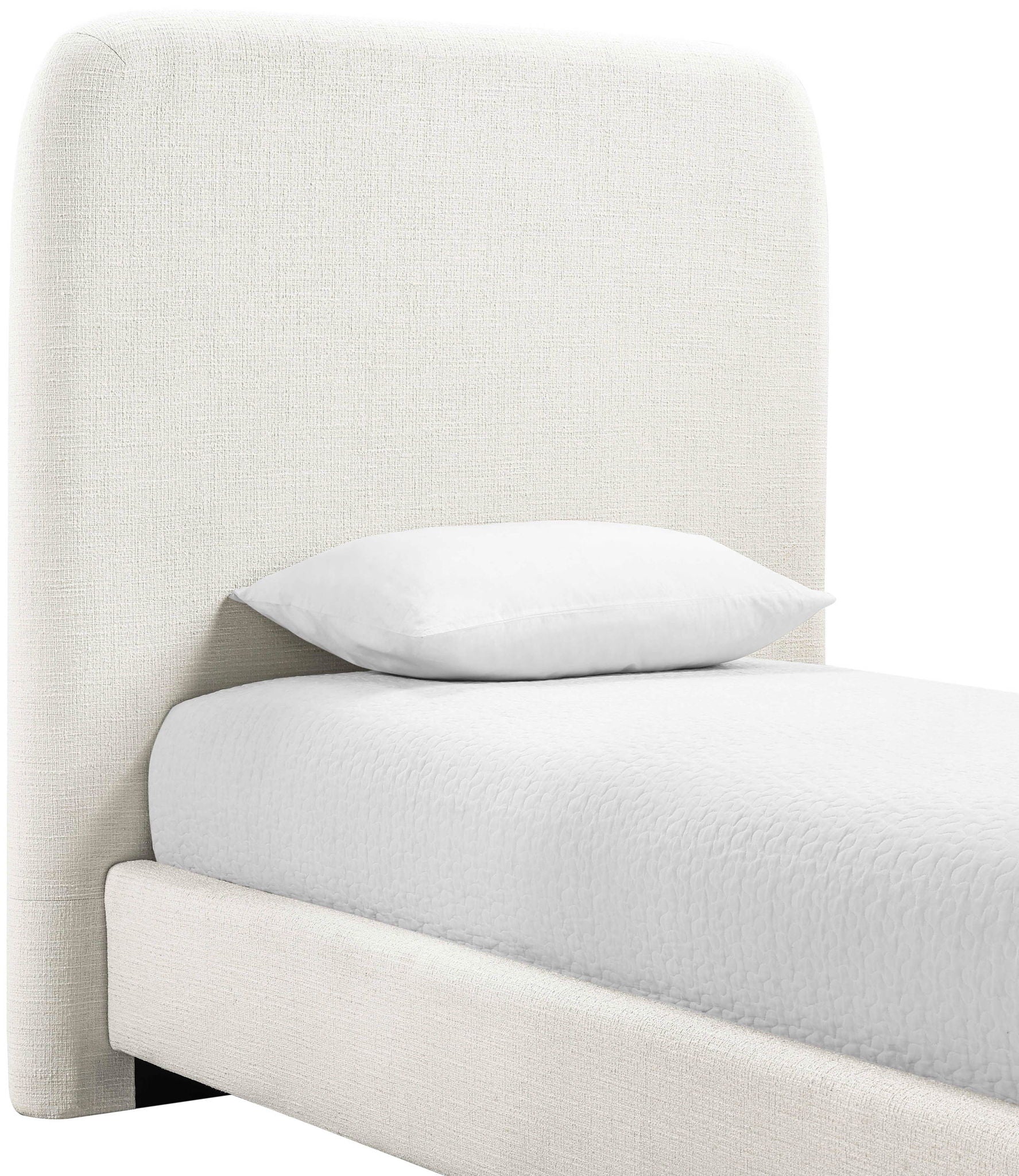 Fira - Linen Textured Fabric Upholstered Bed