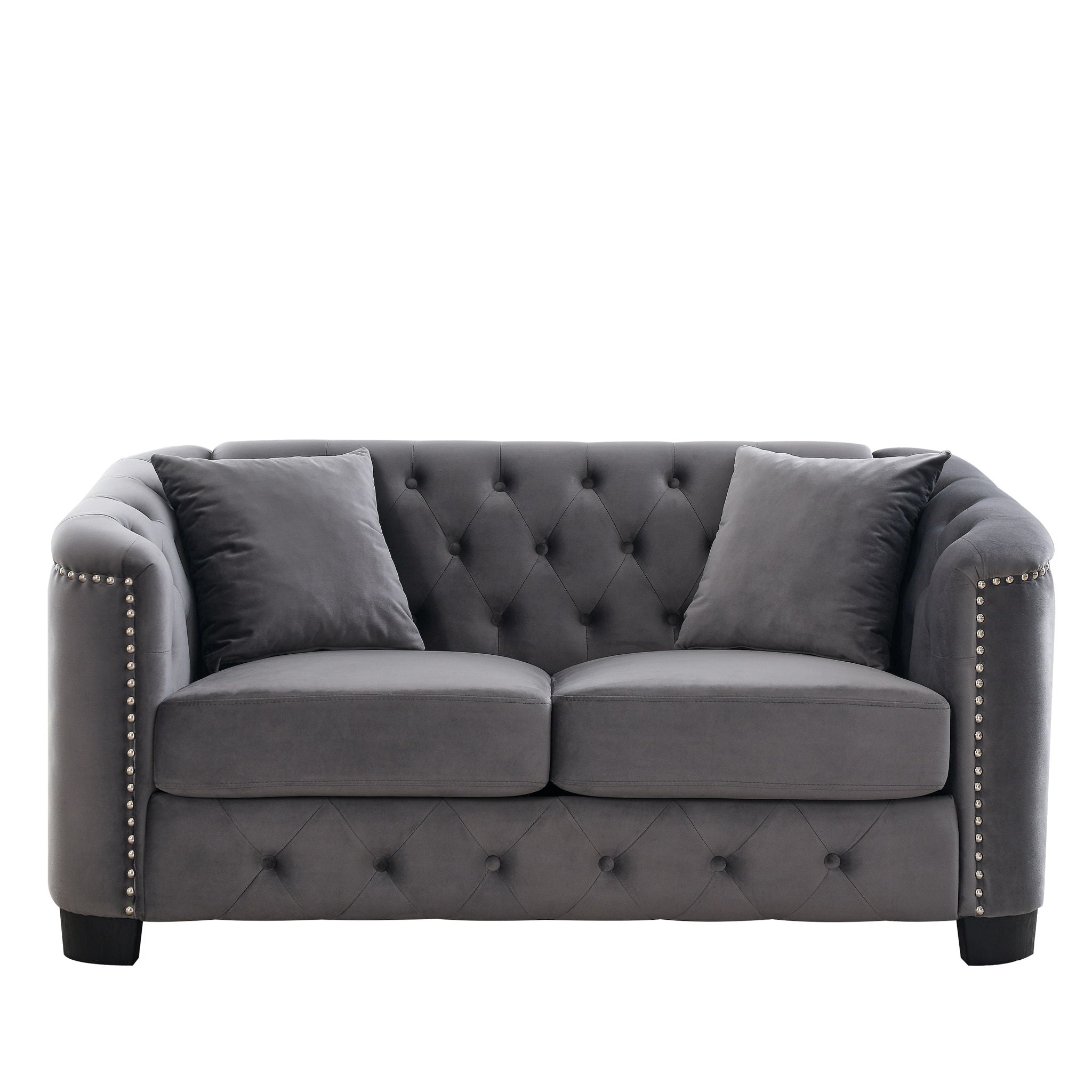 Modern Chesterfield Sofa With Tufted Backrest For Living Room