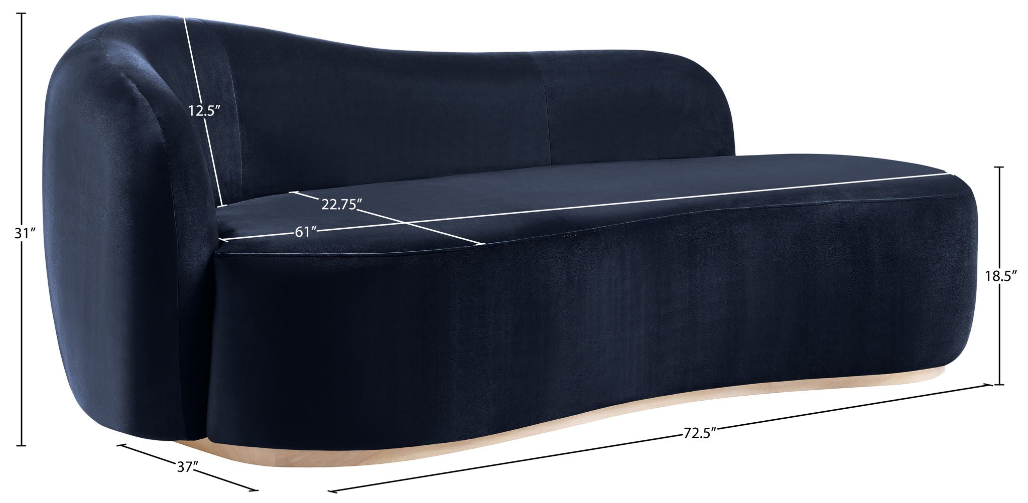 Gustavo - Velvet Upholstered Chaise