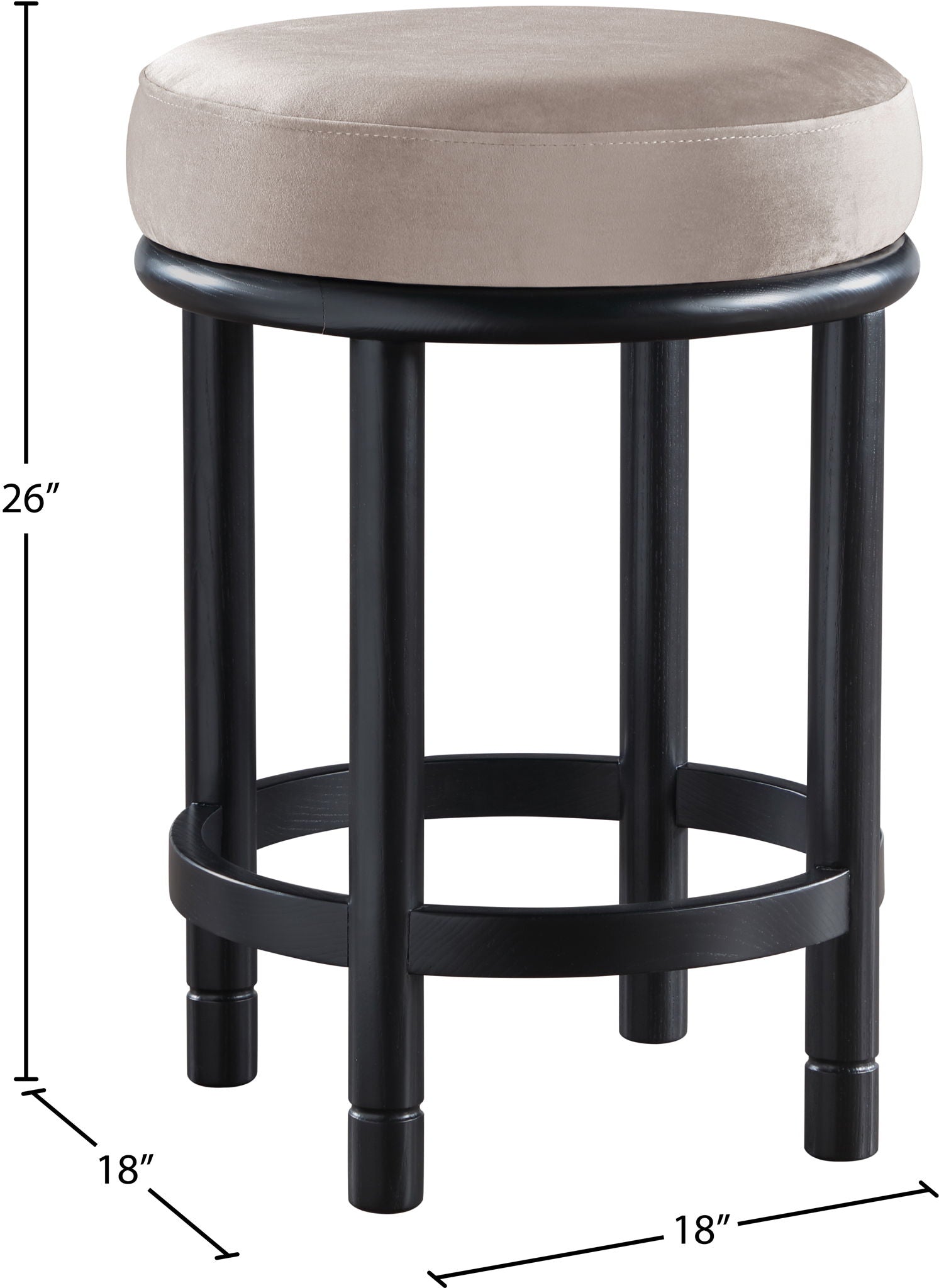 Monette - Counter Stool With Black Base