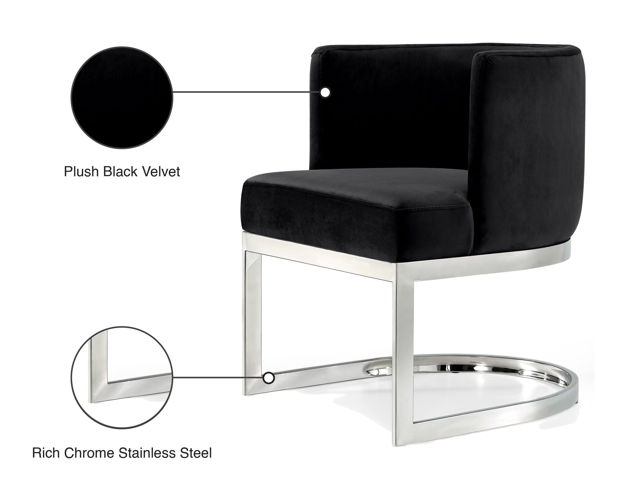 Gianna - Dining Chair with Chrome Legs
