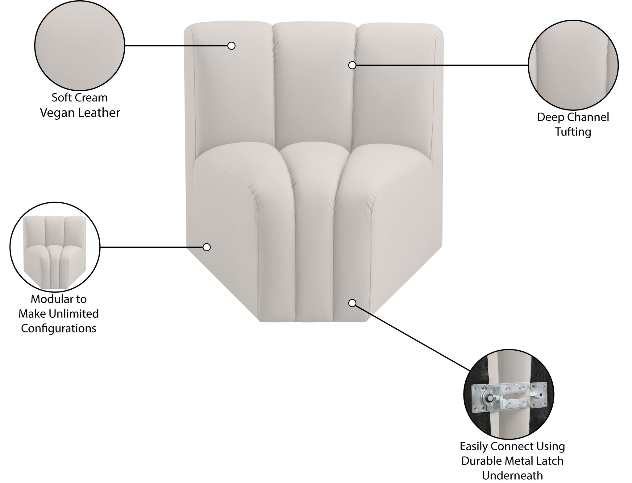 Arc - Faux Leather Curved Corner Chair