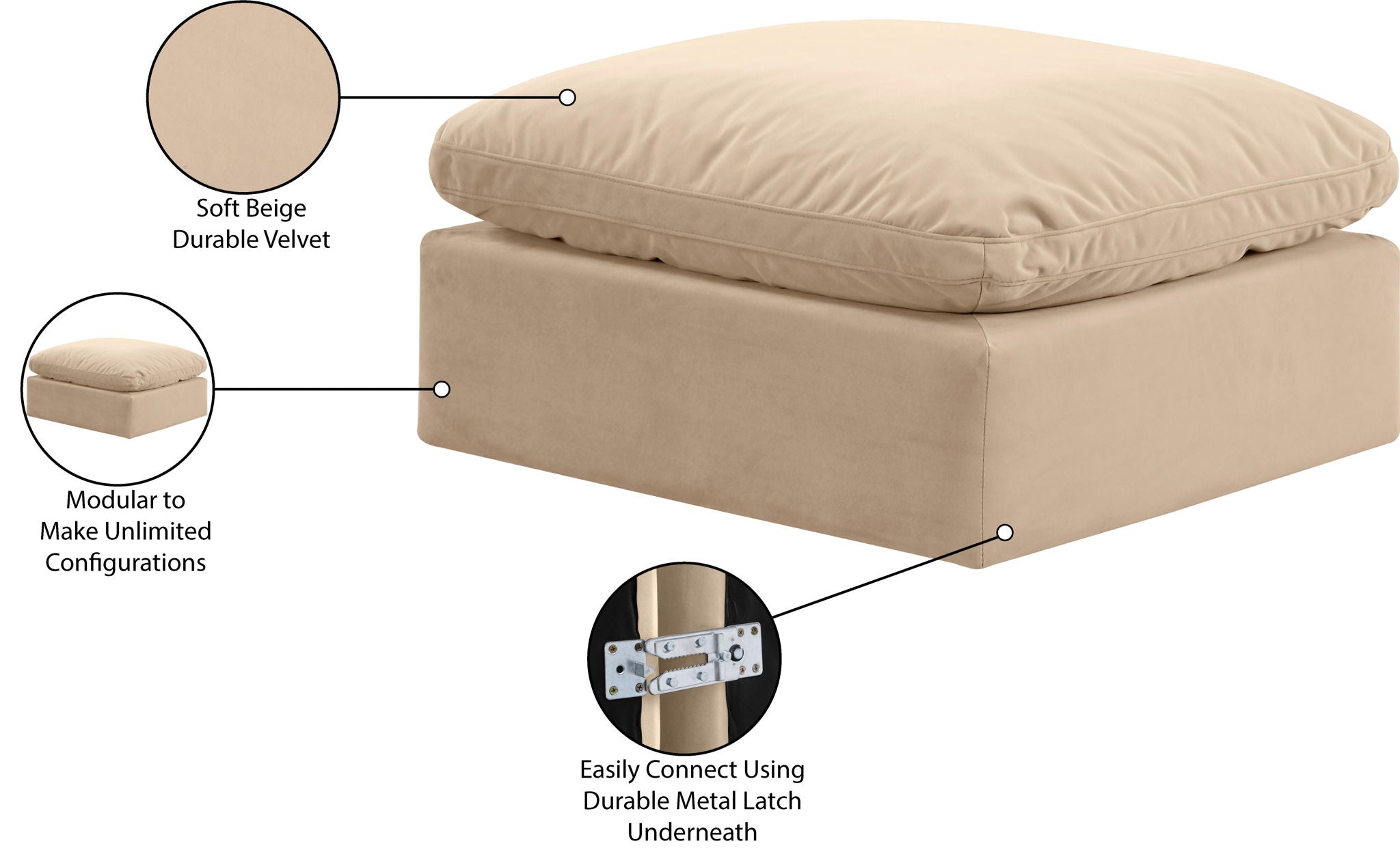 Indulge - Velvet Ottoman