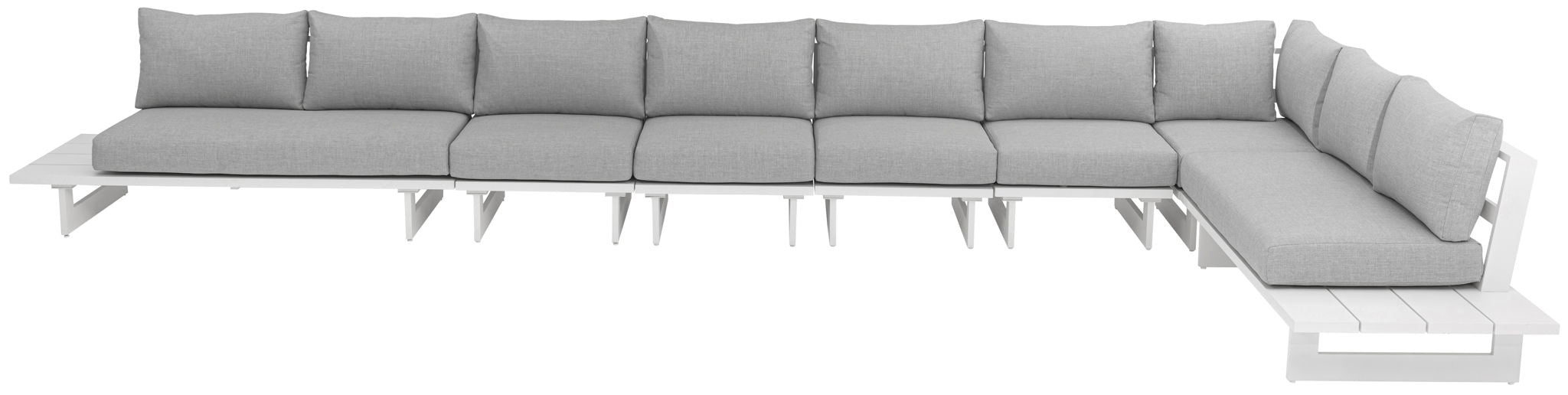 Maldives - 7 Piece Water Resistant Outdoor Patio Modular Sectional With White Base