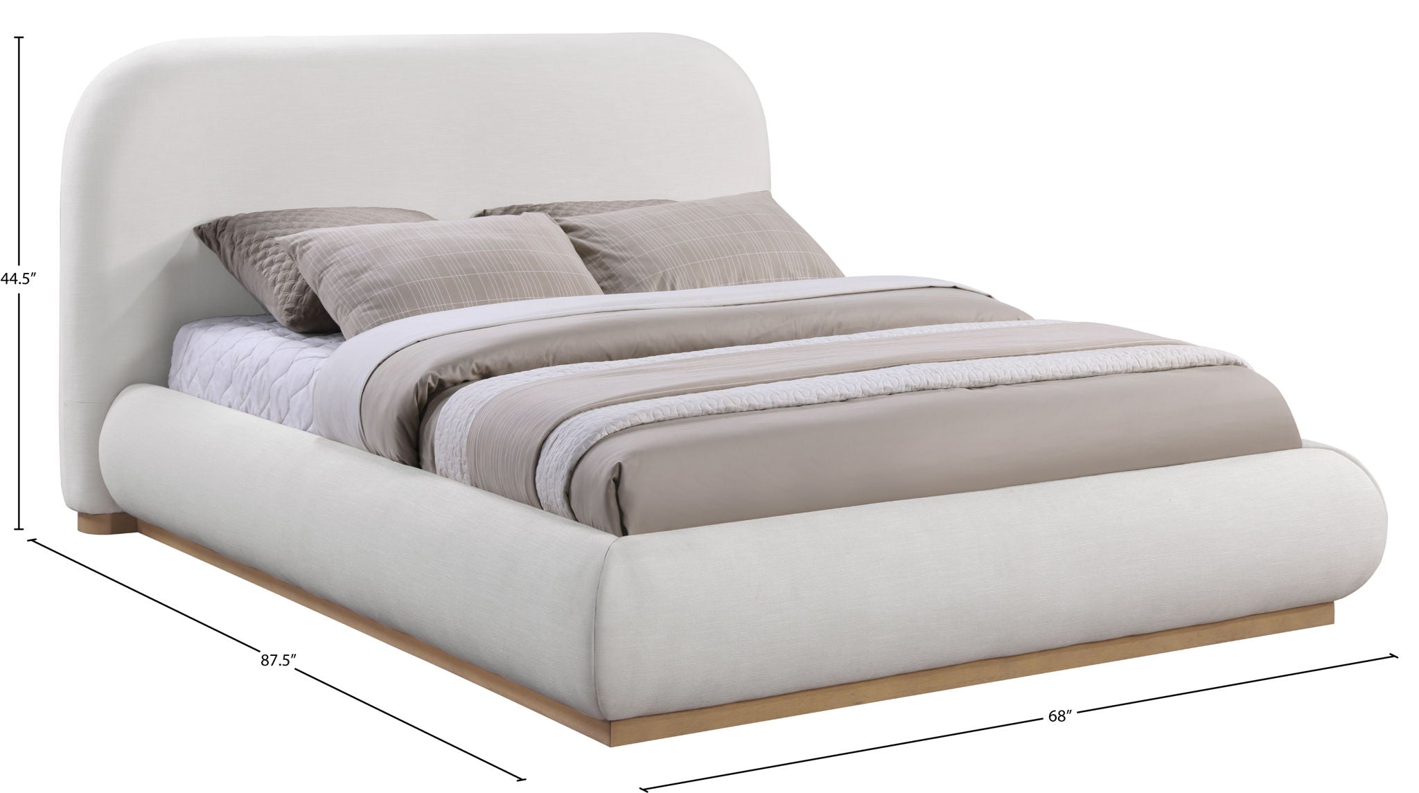 Vaughn - Linen Bed With Natural Base
