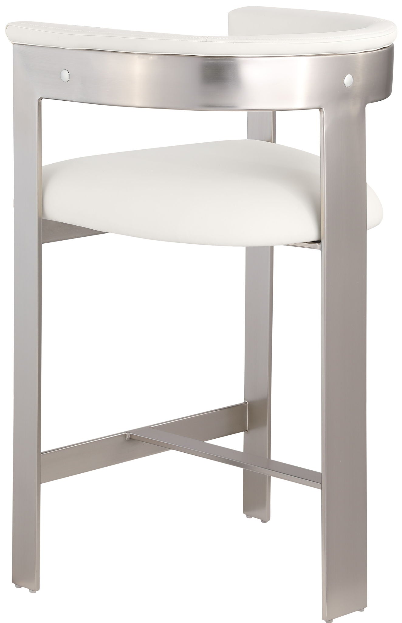 Romeo - Faux Leather Counter Stool With Silver Base (Set of 2)