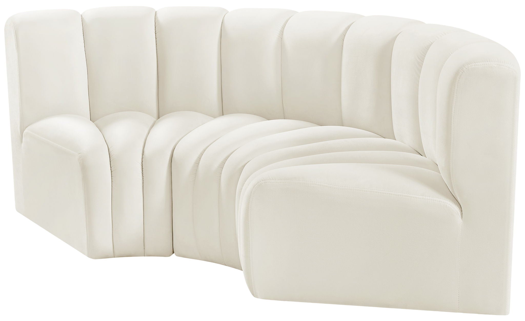 Arc - Velvet 3 Piece Modular U-Shaped Sofa
