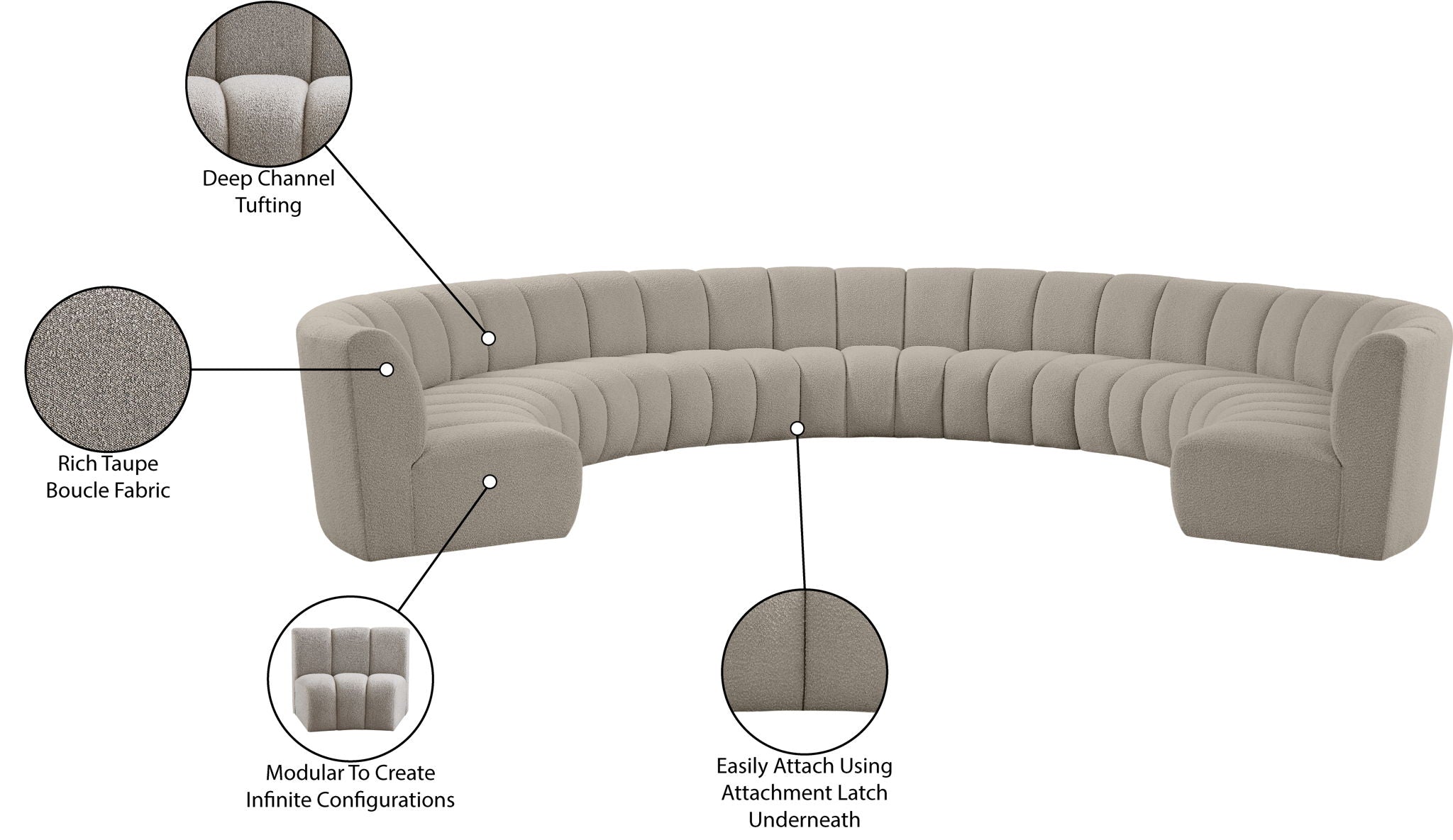 Infinity - 9 Piece Boucle Modular Sectional