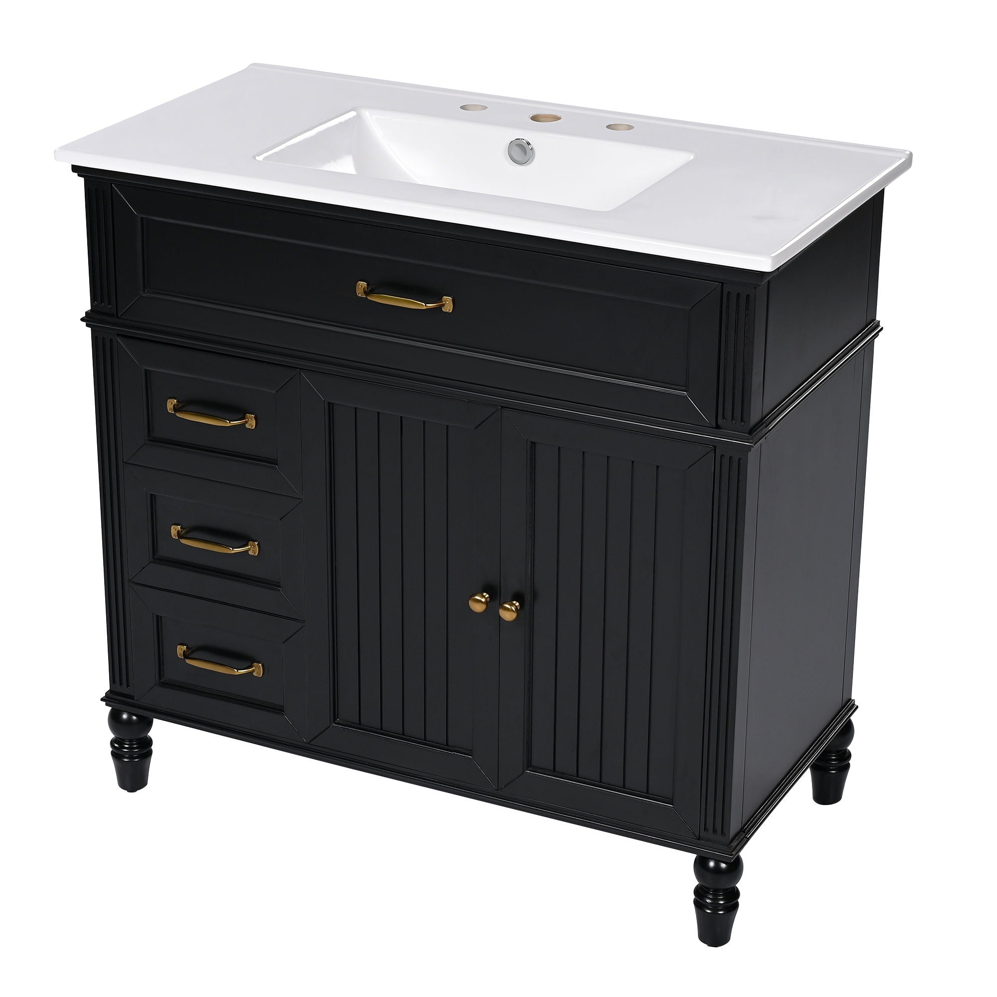 Bathroom Vanity With Sink, Freestanding Cabinet & Drawers