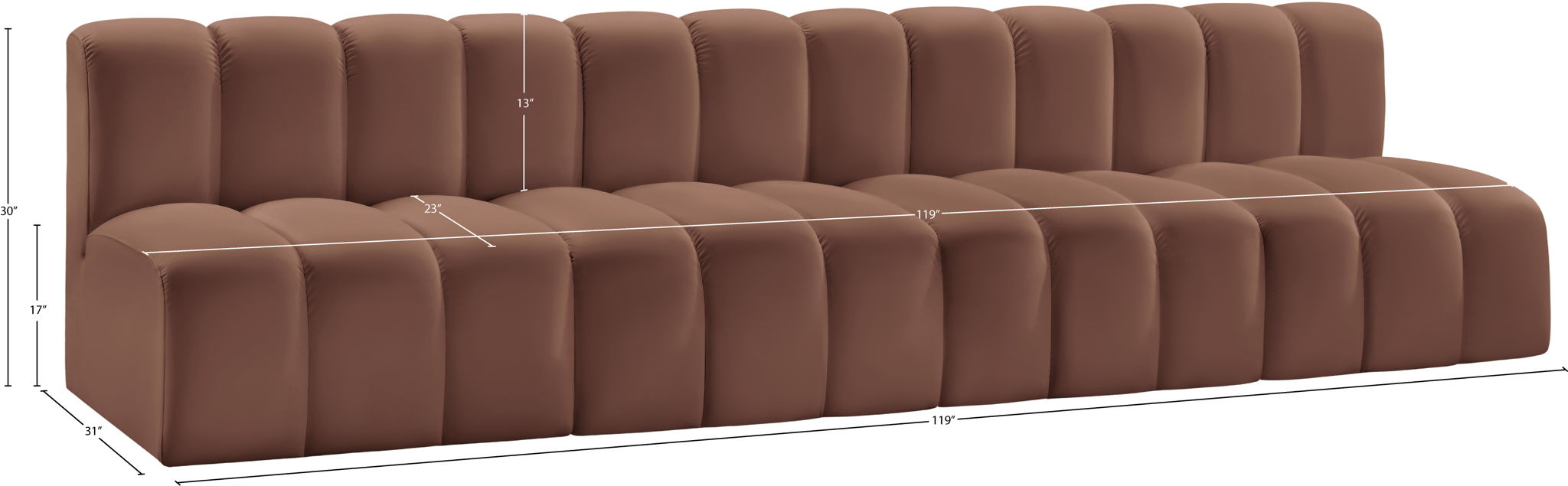 Arc - Faux Leather 4 Seats Modular Sofa