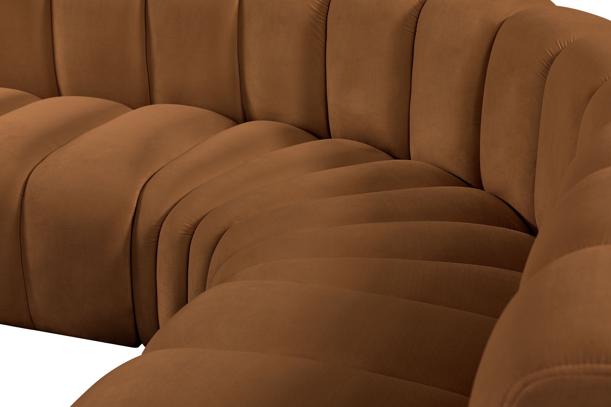 Arc - Velvet Modular U-Shaped Sectional - Saddle
