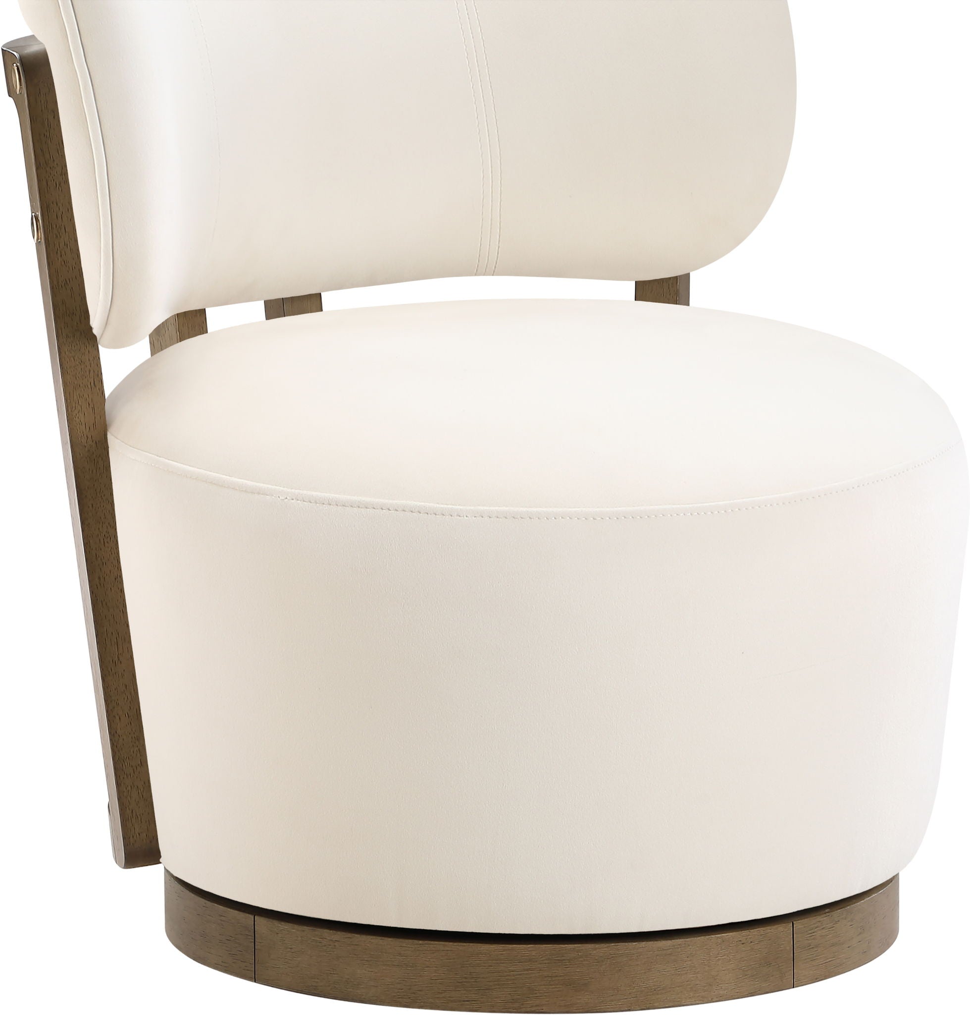 Elara - Velvet Upholstered Swivel Accent Chair - Stained Brown