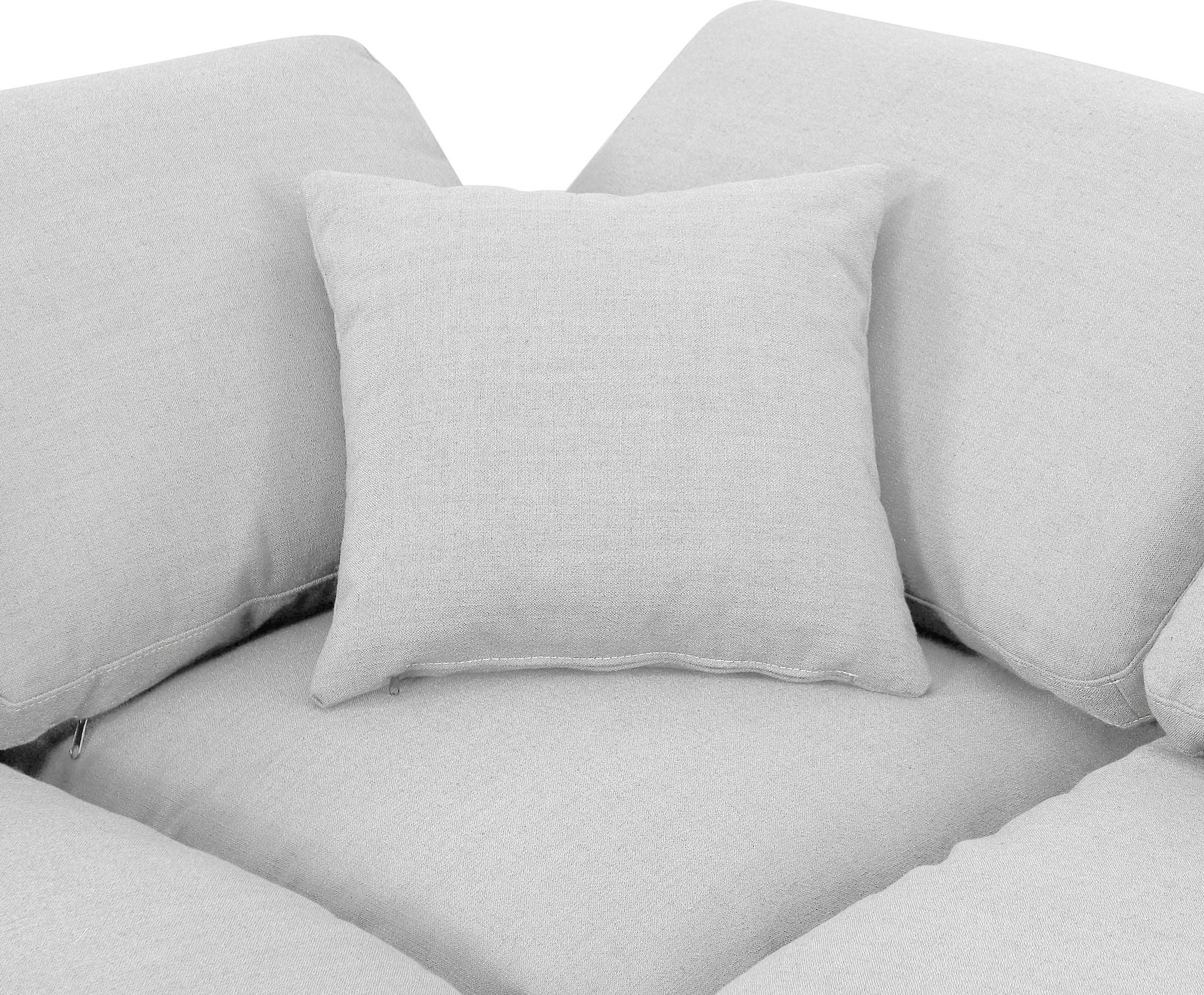 Indulge - Linen 5 Piece Modular Corner Armless Sectional - White