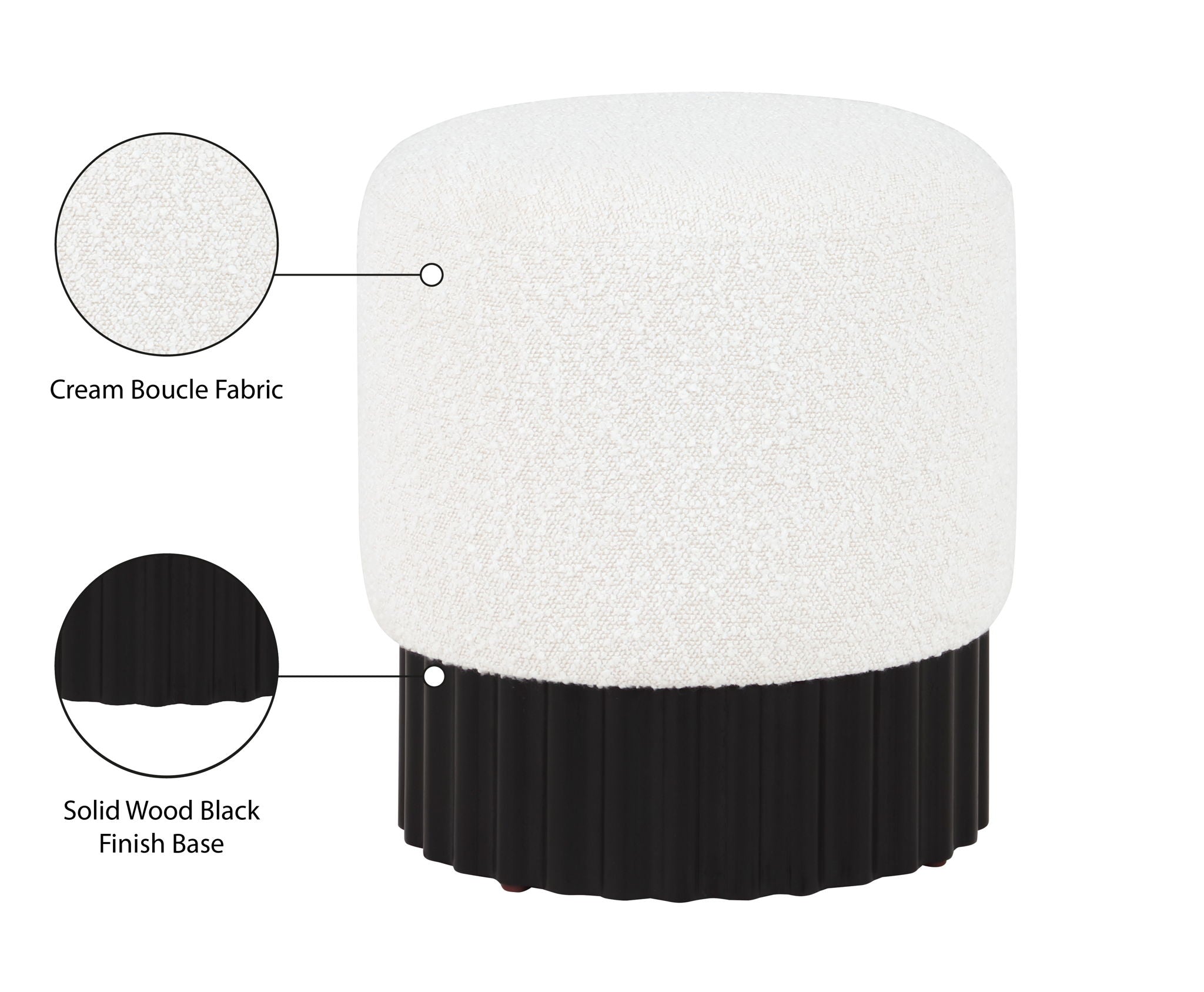 Veranda - Ottoman / Stool With Black Base