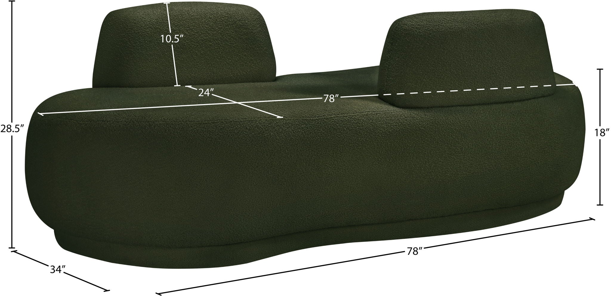 Argyle - Teddy Fabric Chaise / Loveseat