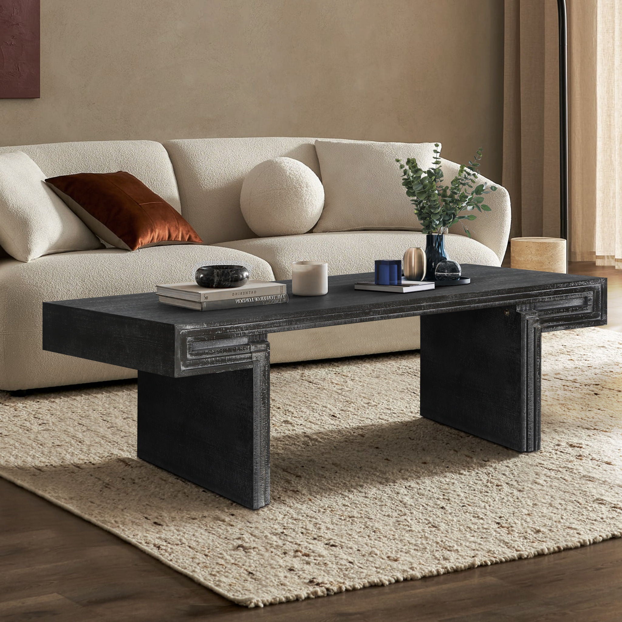 American Vintage Industrial Coffee Table, Double Tier Design