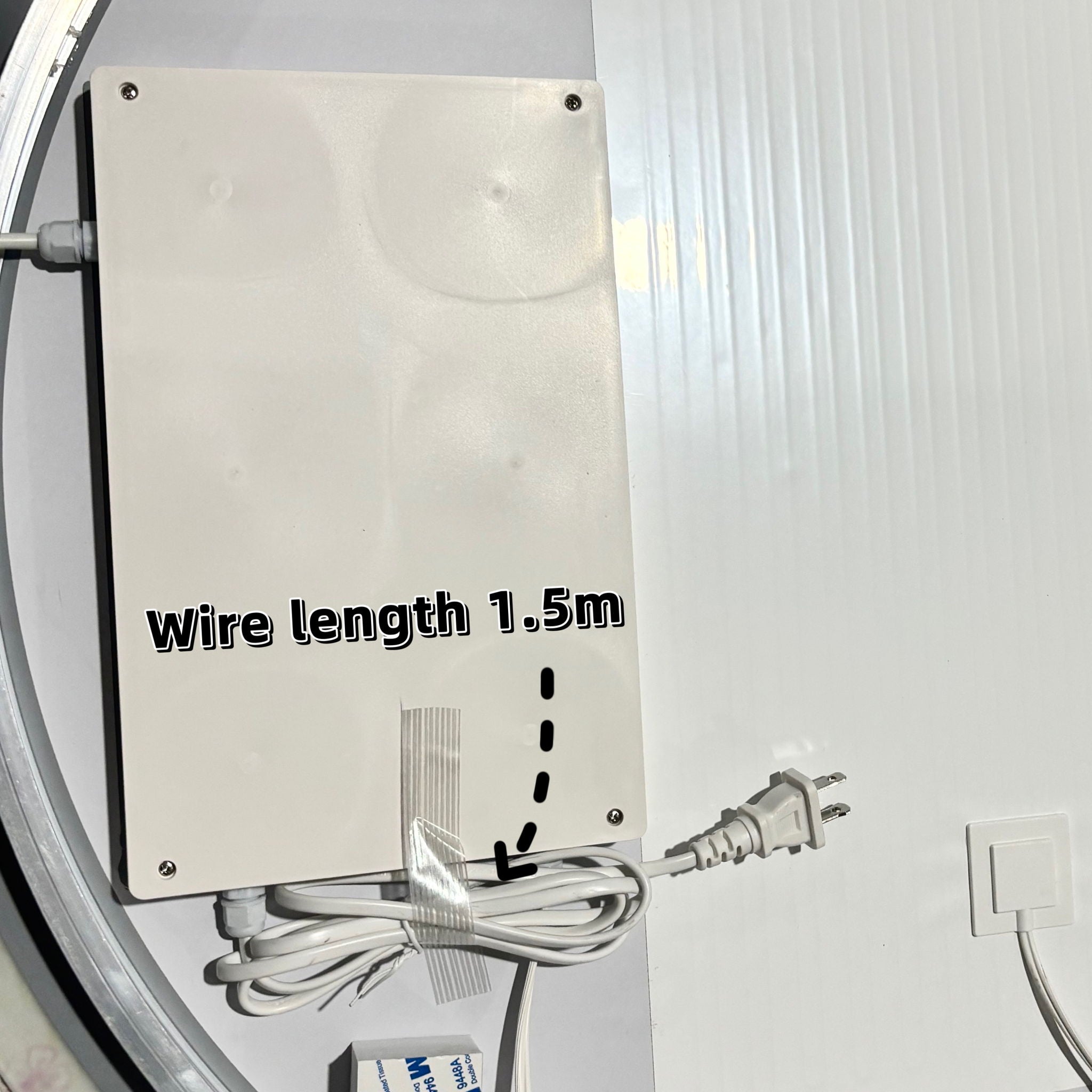 Arched LED Vanity Mirror With Time & Temperature Display, Anti-Fog, Dimmable Backlight In Frame, 3 Color Temperatures