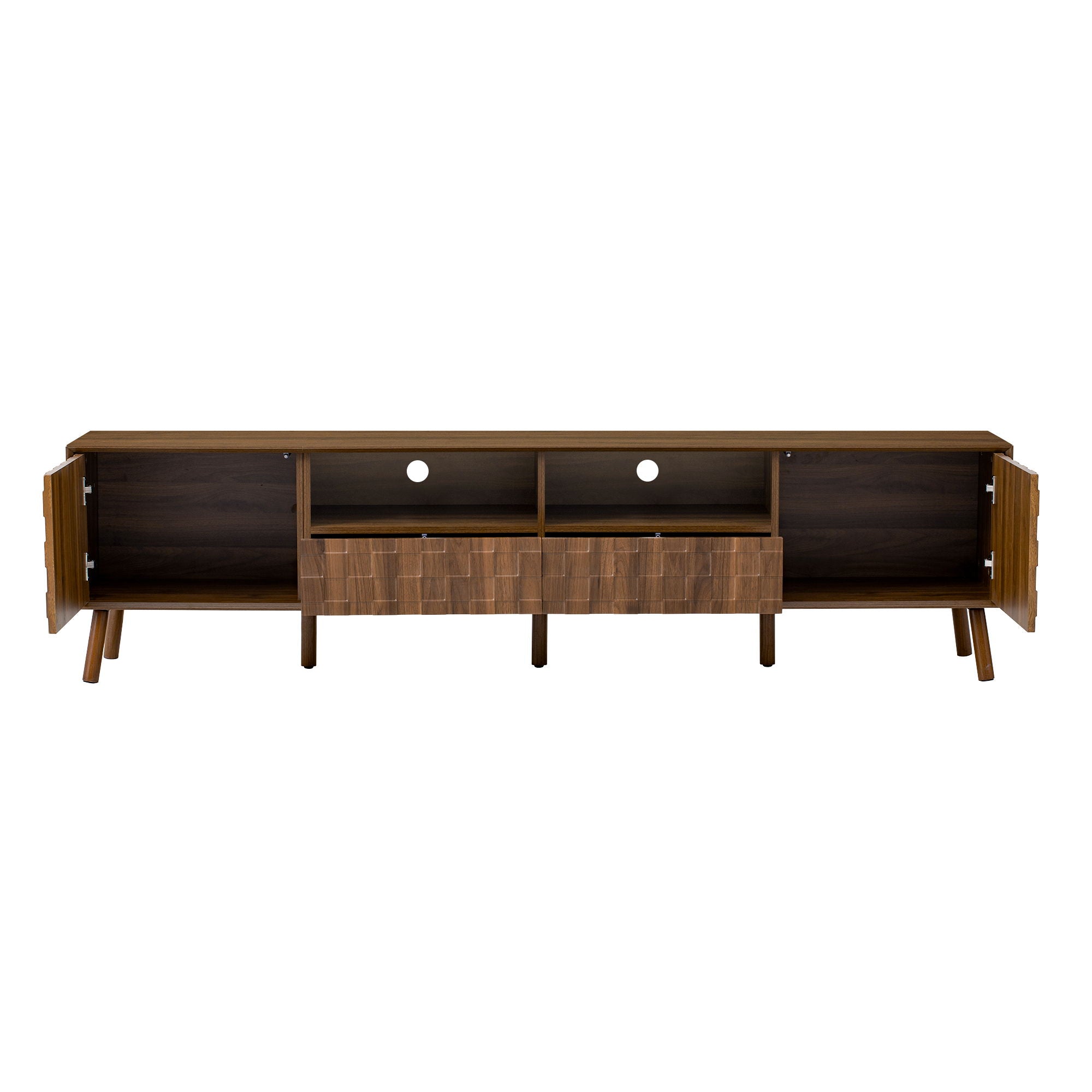 TV Stand With Drawers And Cable Management - Walnut