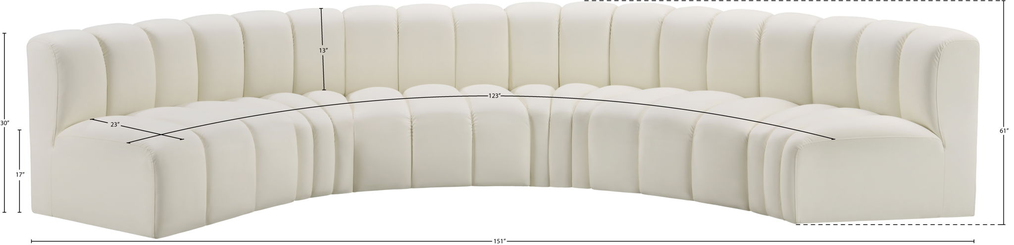Arc - Faux Leather 6 Piece U-Shaped Modular Sofa