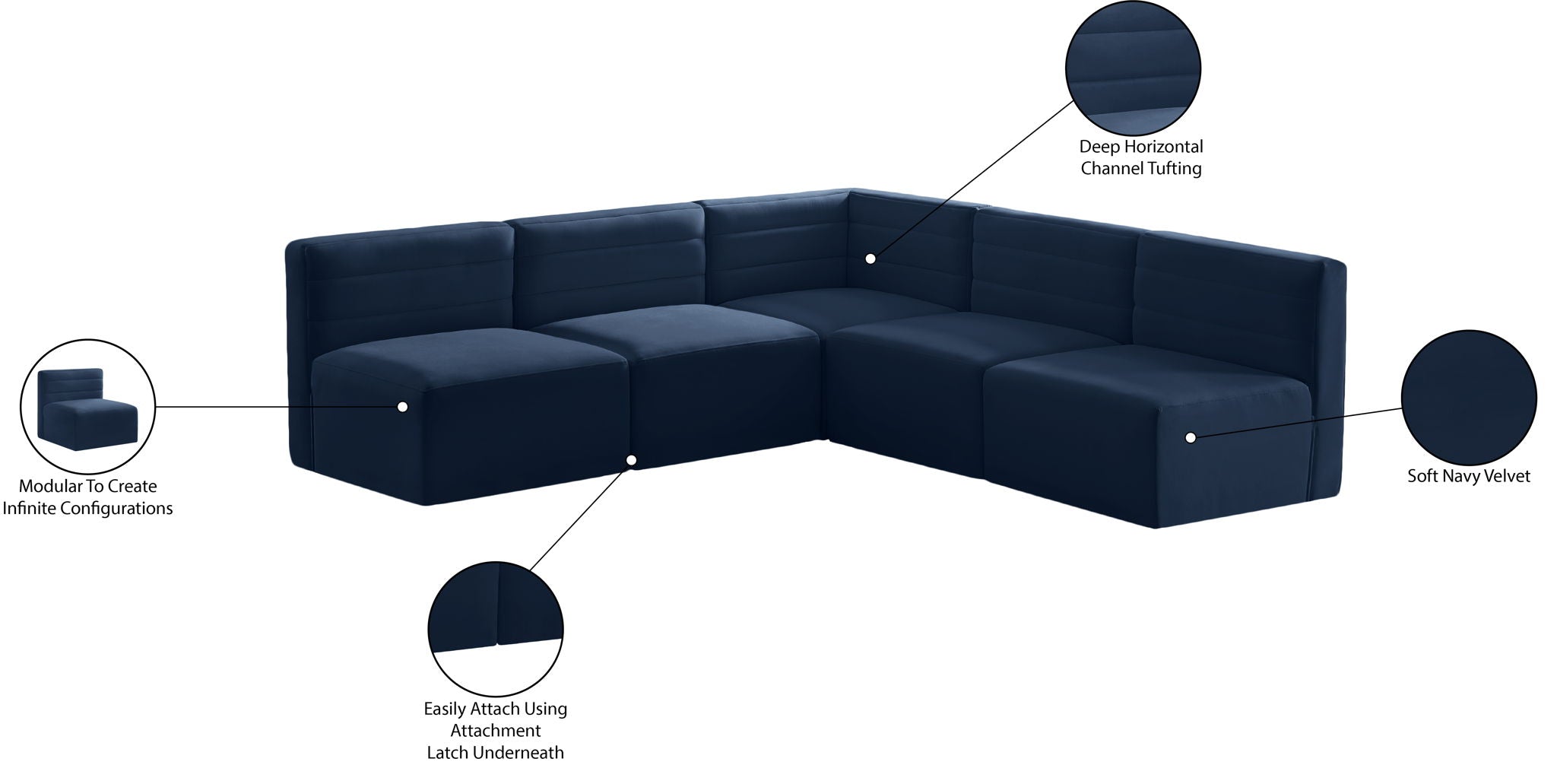 Quincy - 5 Piece Modular Sectional