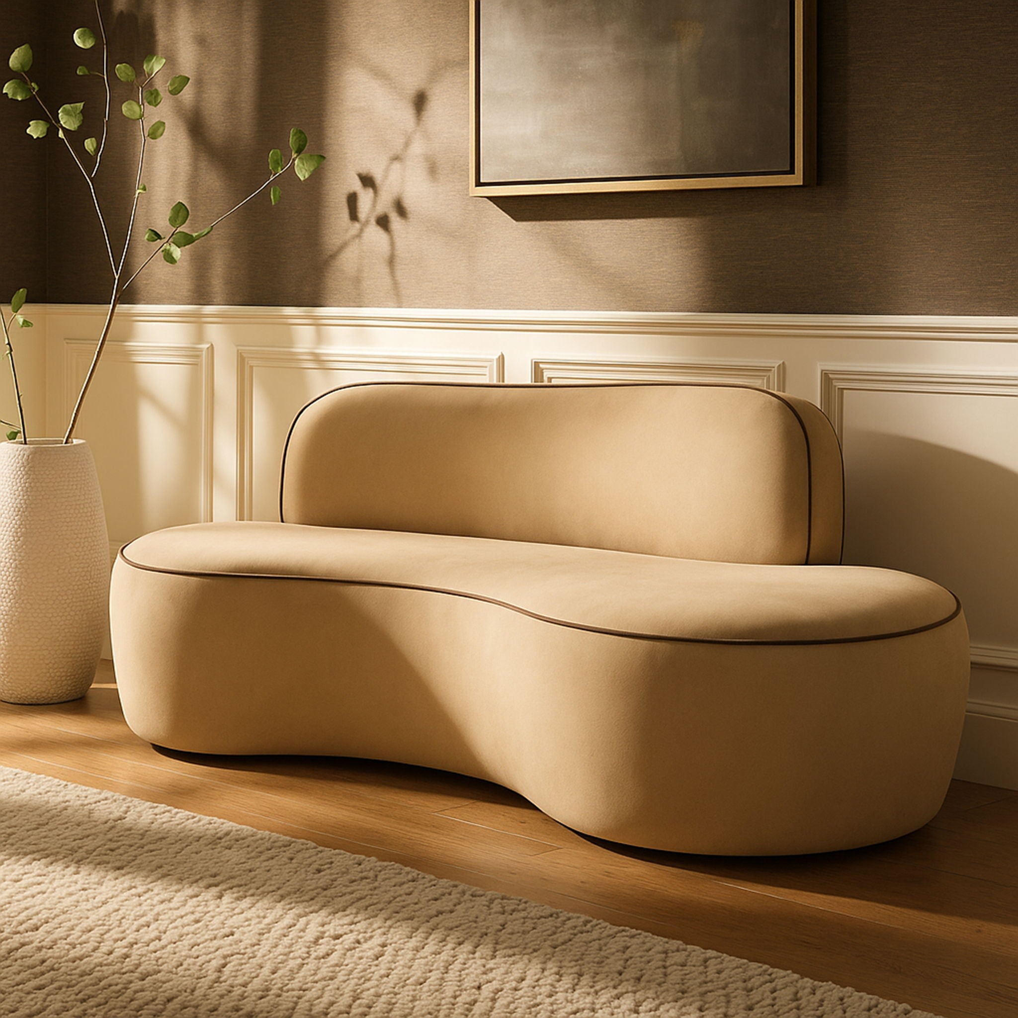 Swerve - Velvet 77" Upholstered Loveseat