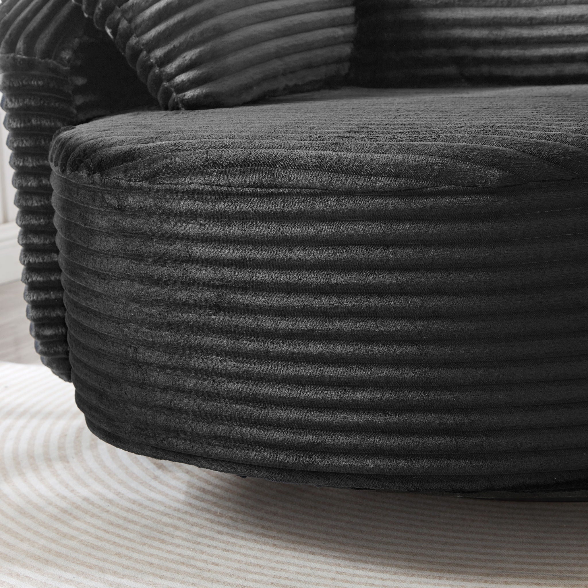 Swivel Accent Barrel Chair With Adjustable Phone Holder, 5 Pillows For Living Room