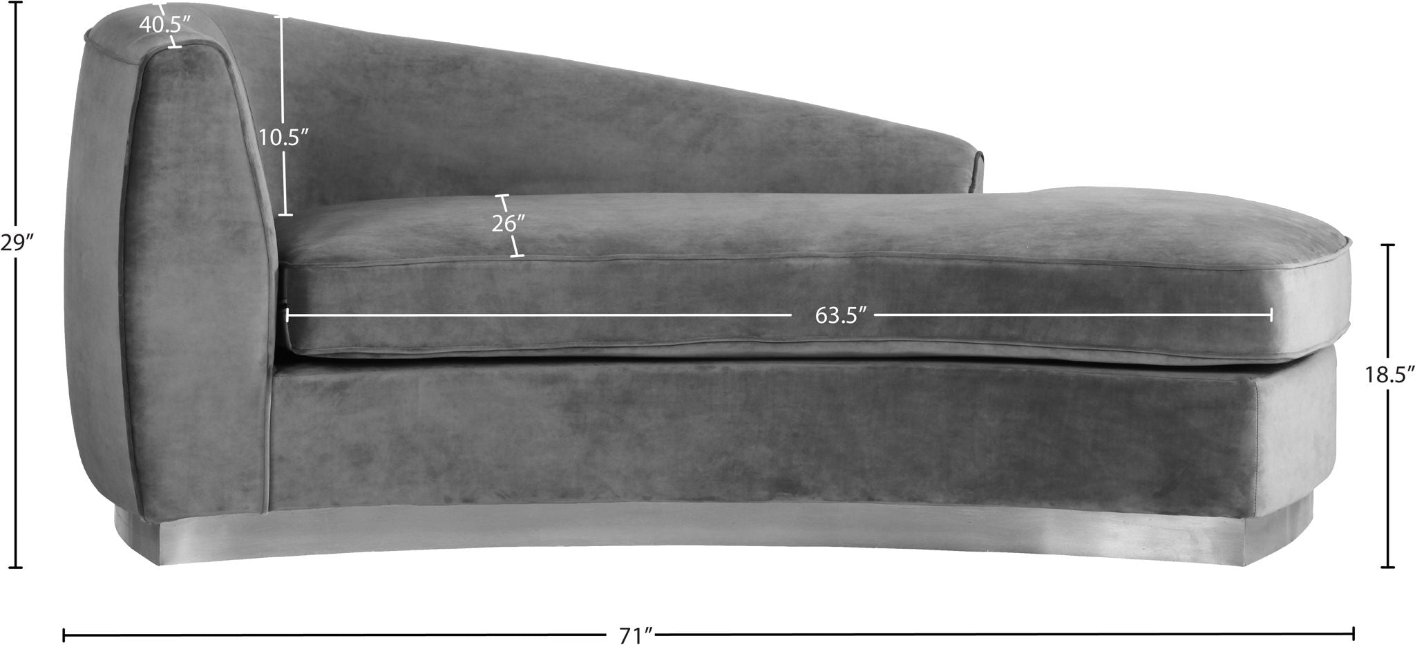 Julian - Chaise with Chrome Base