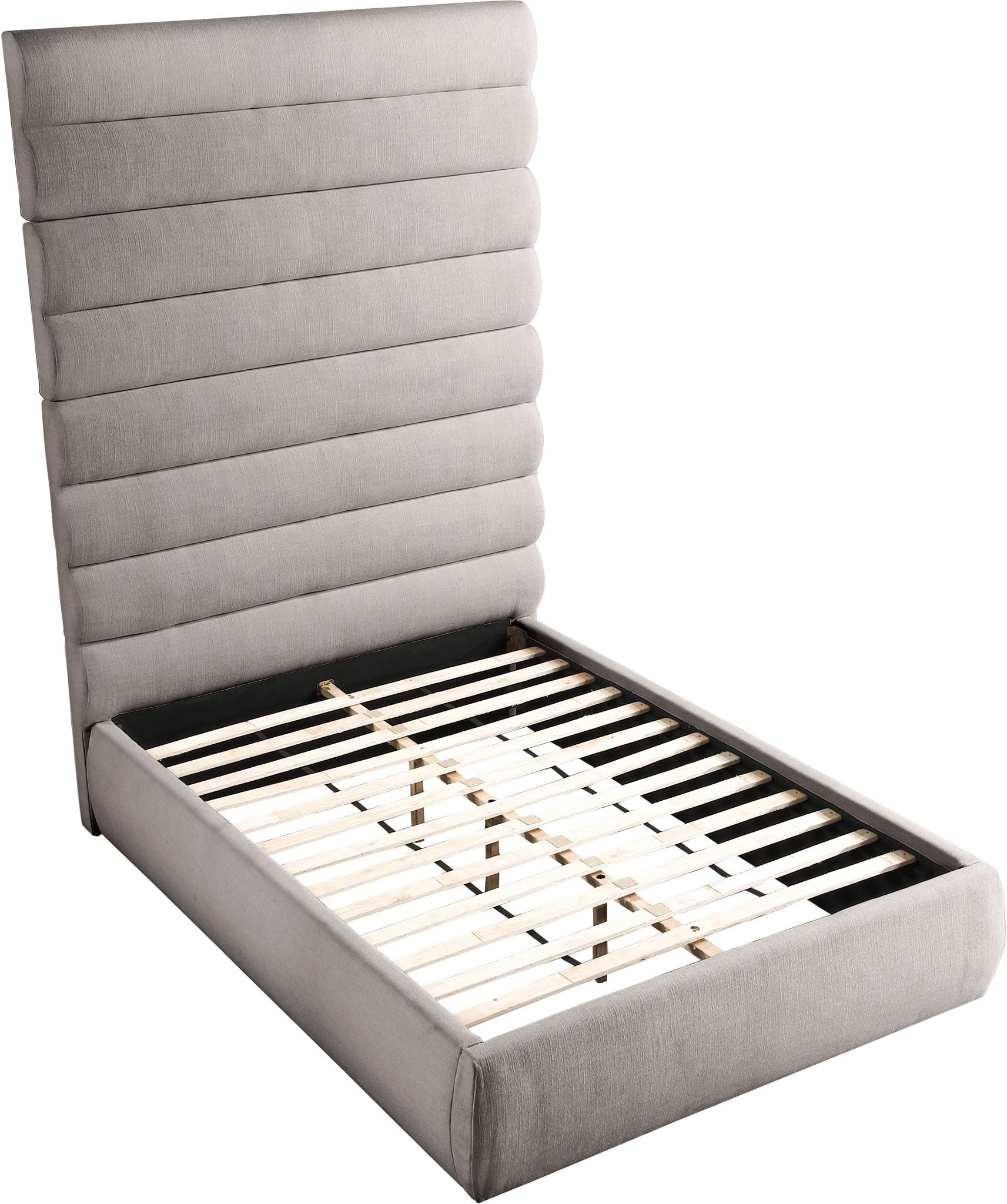 Adam - Linen Fabric Bed With 89" Headboard