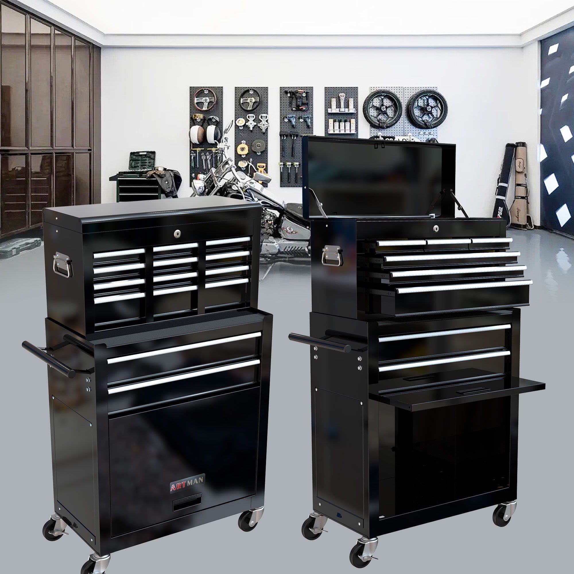 High Capacity Rolling Tool Chest With Wheels And Drawers, Storage Cabinet