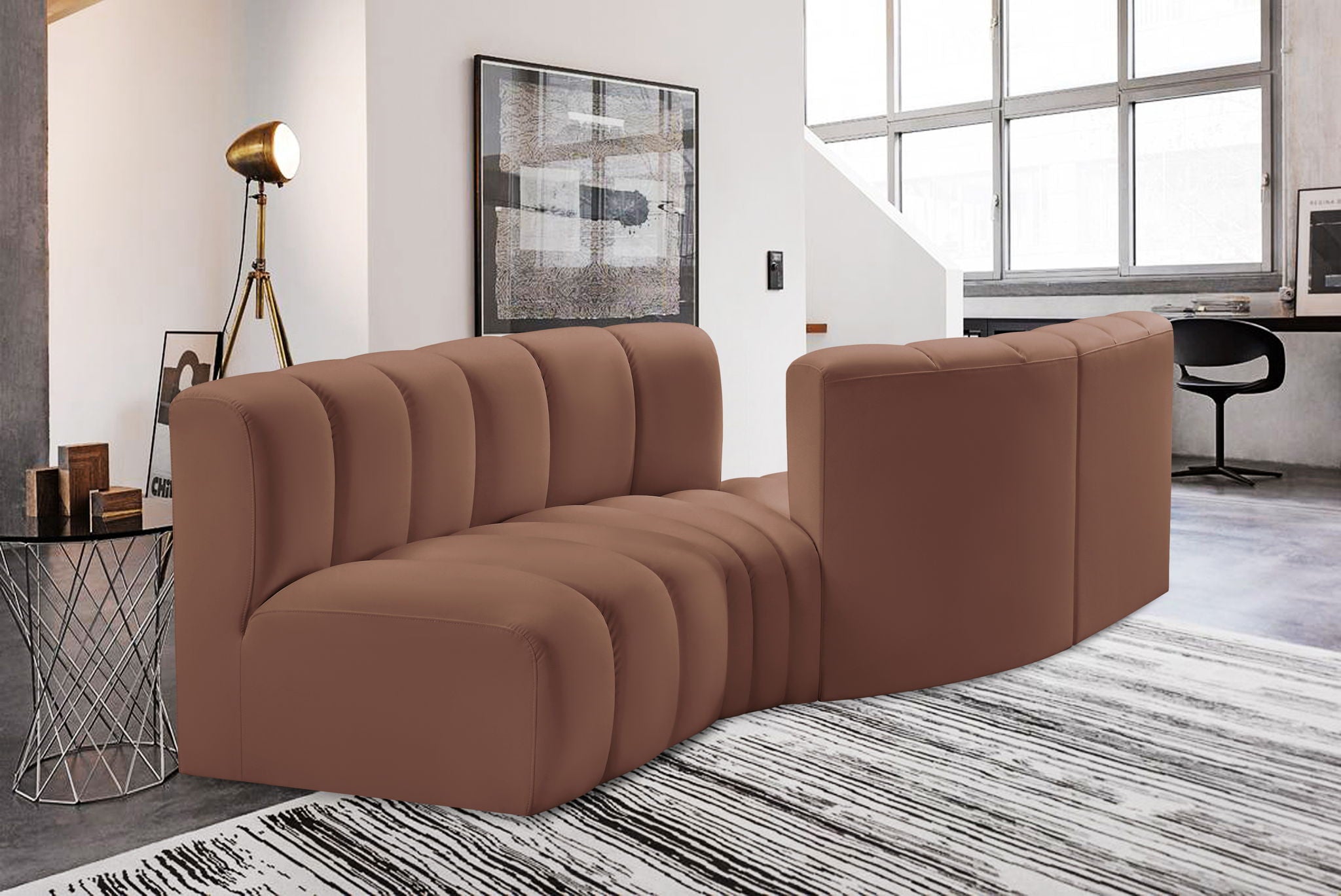Arc - Faux Leather 4 Piece Sofa