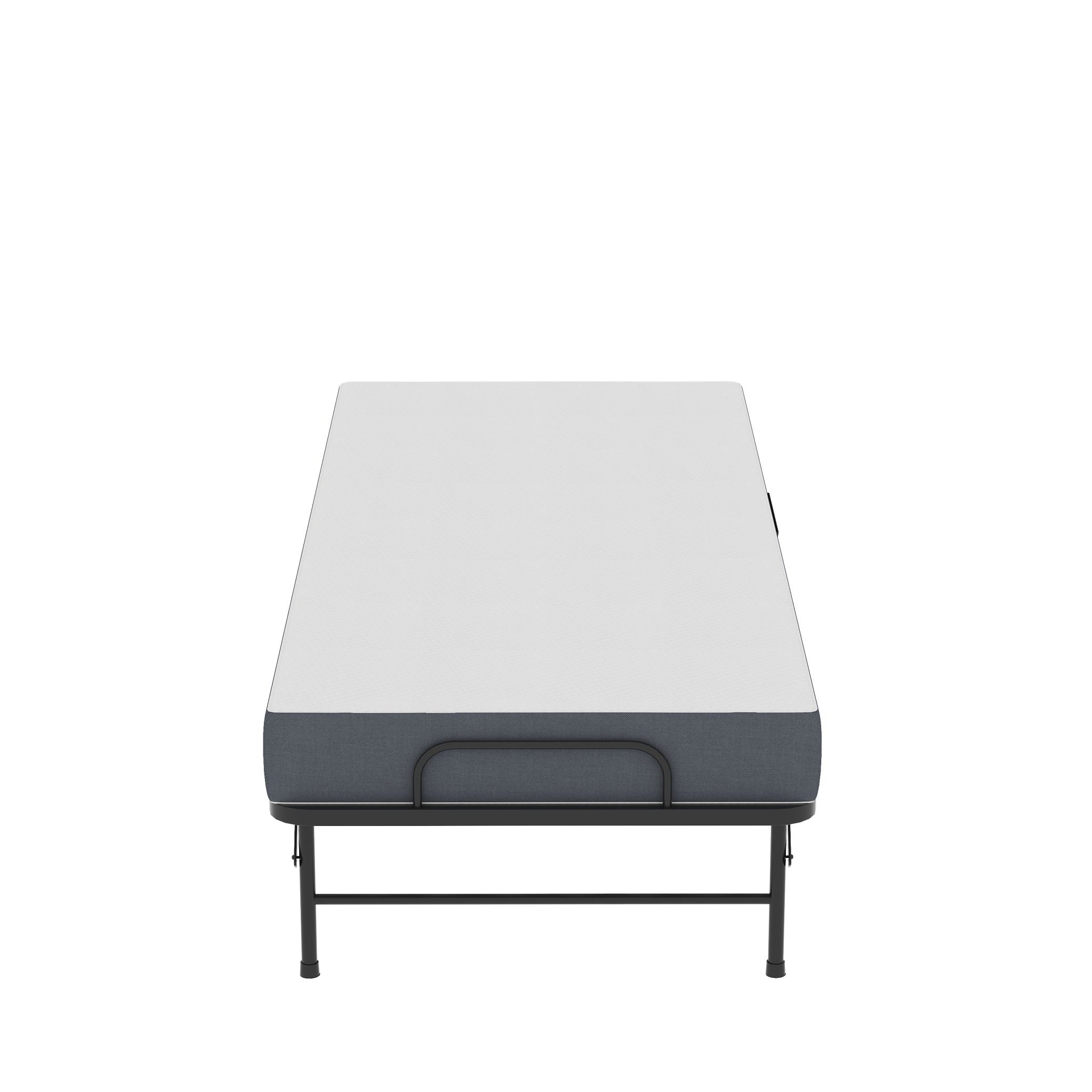 Twin Folding Bed With Memory Foam Mattress, On Wheels, Portable Bed For Adults & Guests - Black