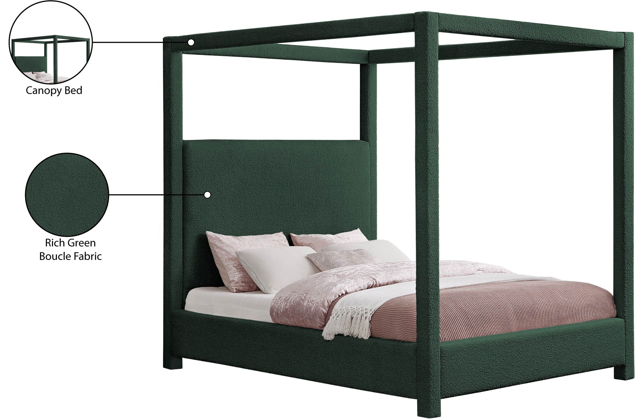 Eden - Boucle Fabric Upholstered Bed