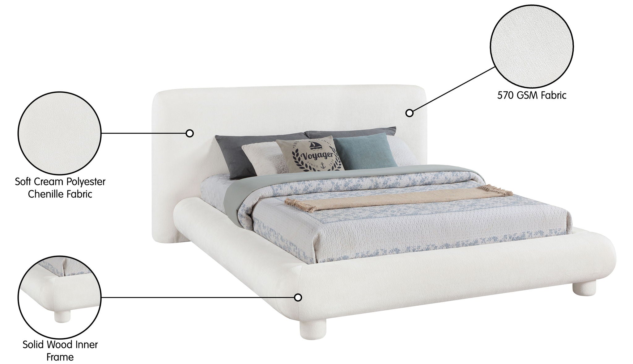 Blair - Chenille Upholstered Bed