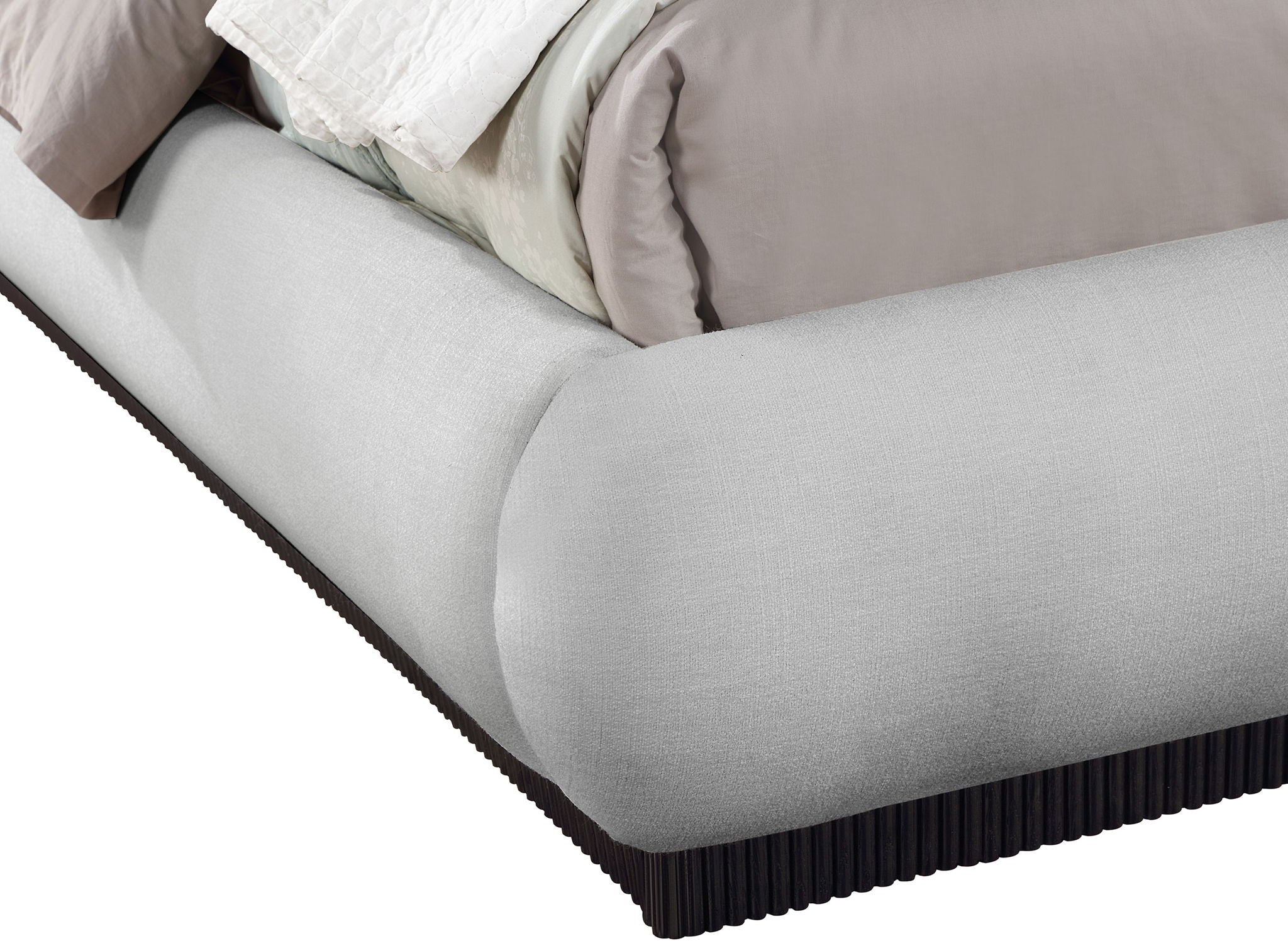 Rigby - Linen Bed With Black Base