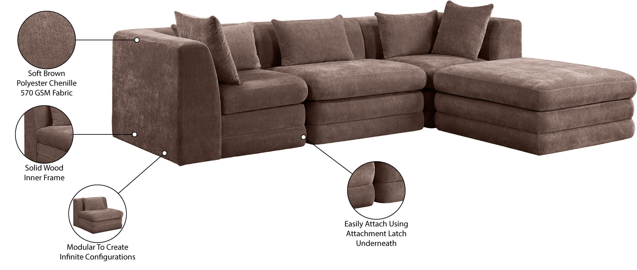 Stellar - 4 Piece Upholstered Modular Sectional