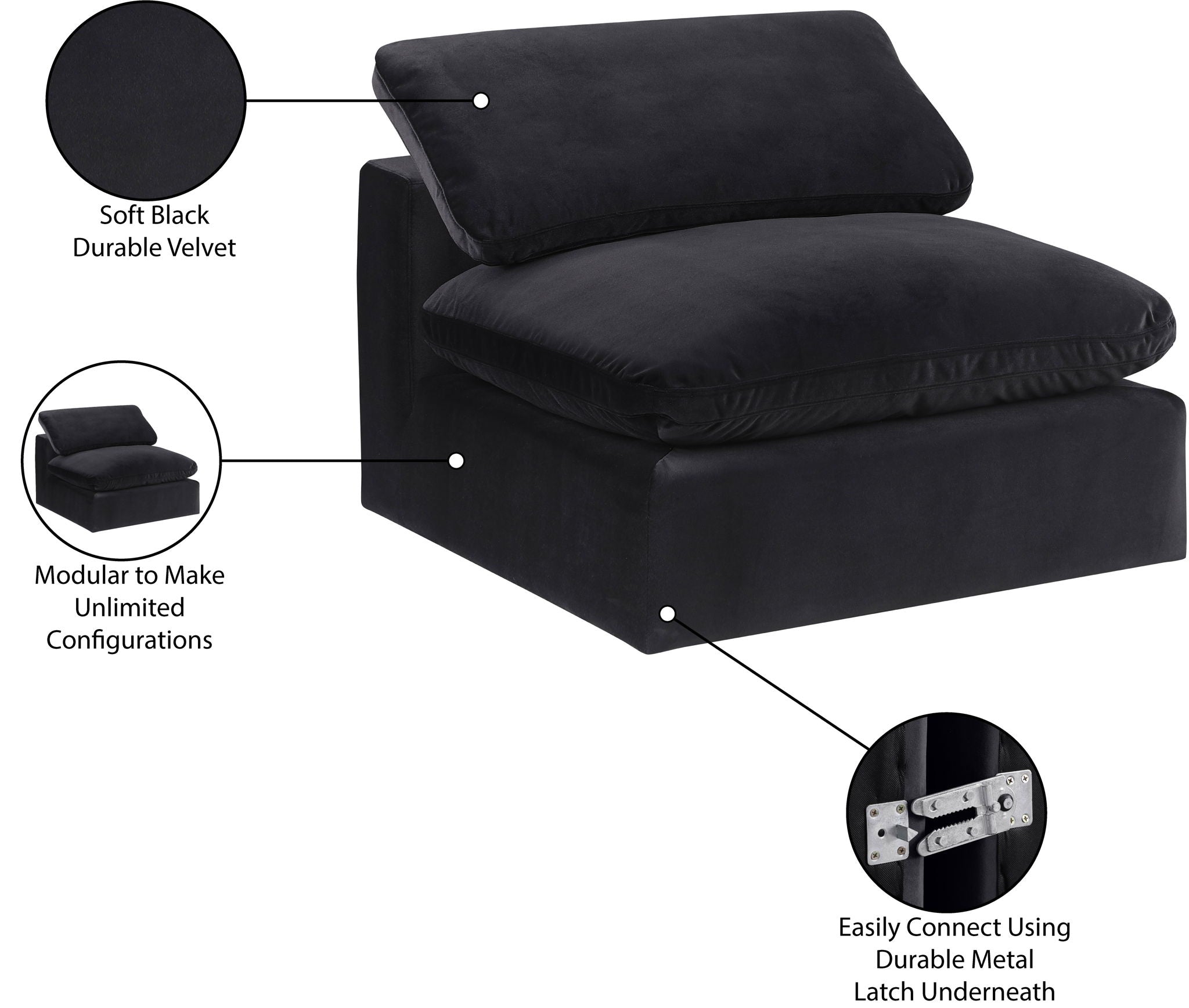 Comfy - Velvet Armless Chair
