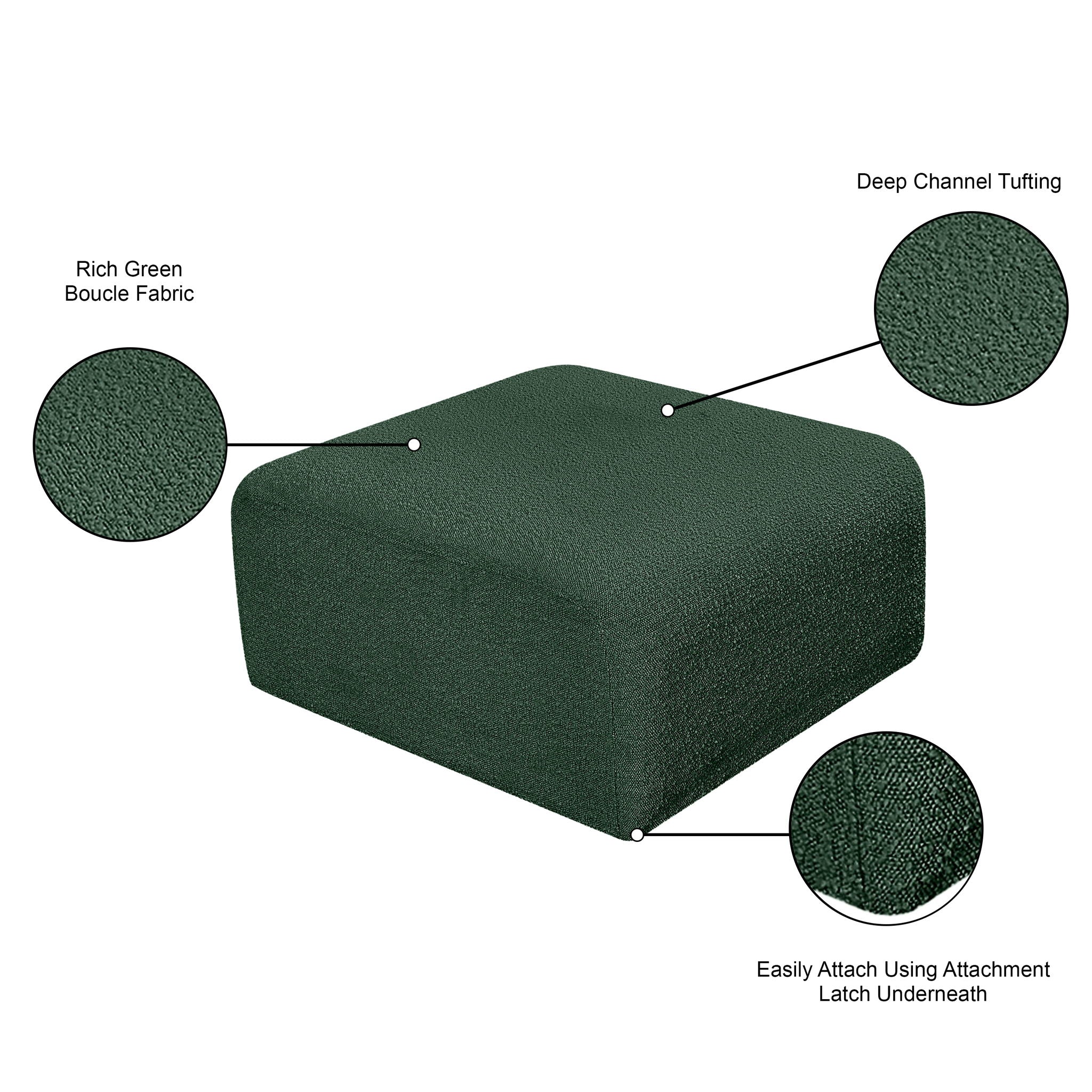Arc - Boucle Fabric Ottoman