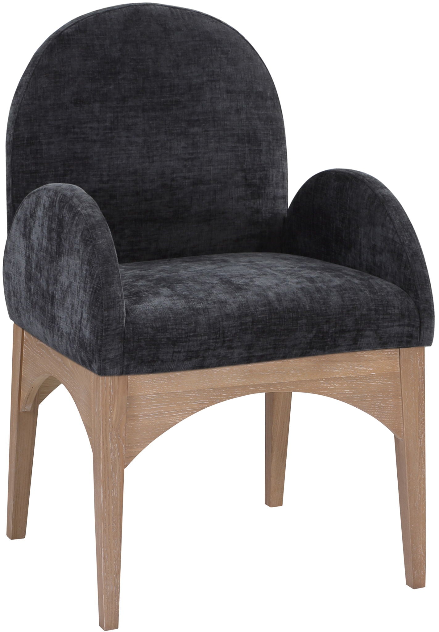 Waldorf - Chenille Dining Arm Chair With Natural Legs
