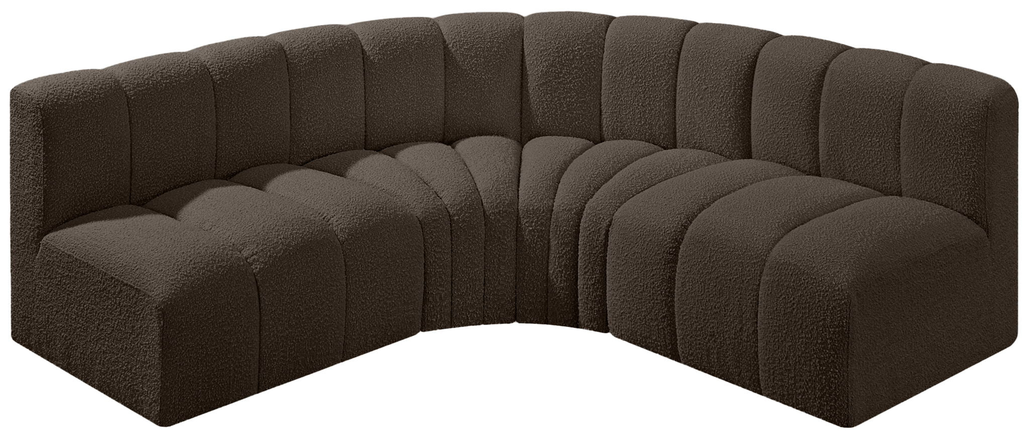Arc - Boucle Fabric 4 Piece Corner Modular Sofa