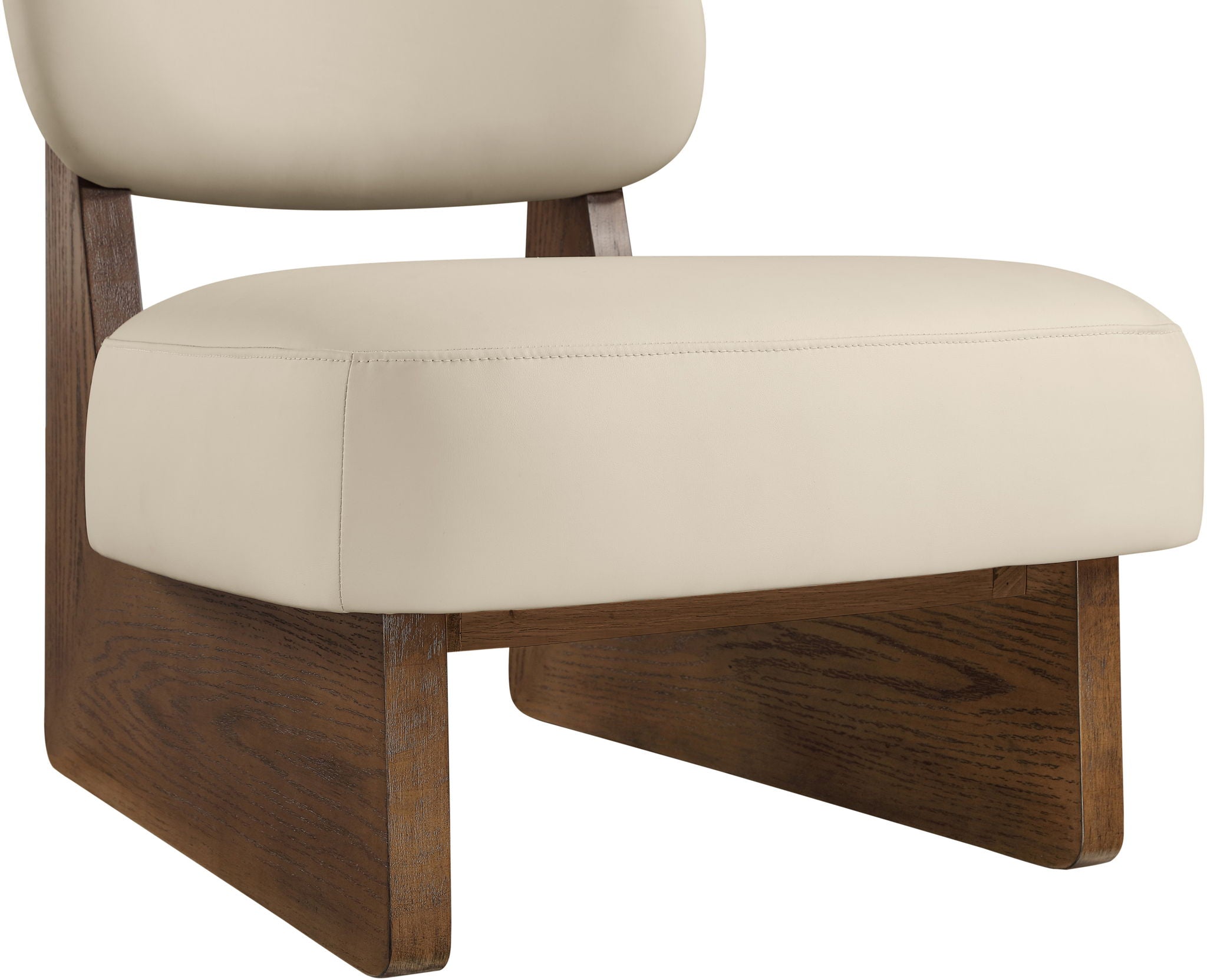 Vetra - Vegan Leather Upholstered Accent Chair With Brown Base