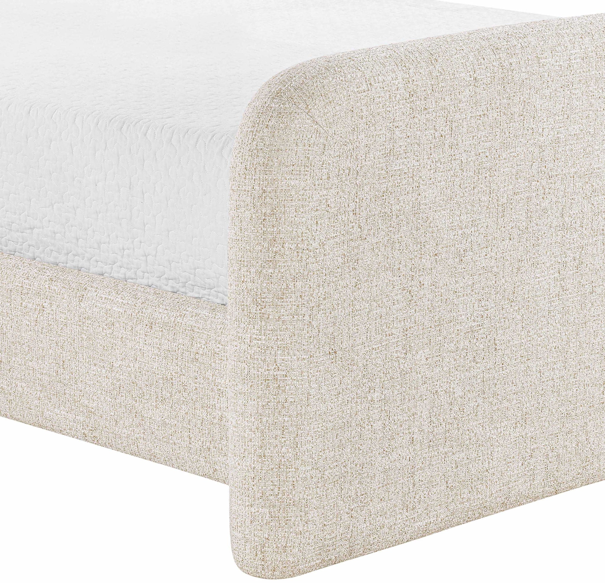 Fira - Linen Textured Fabric Upholstered Bed