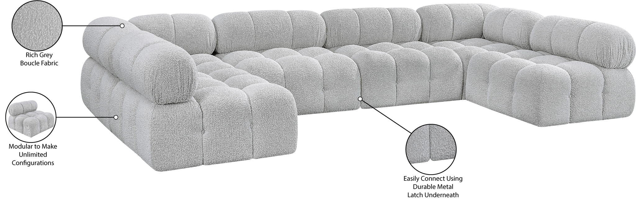 Ames - 6 Piece Fabric Modular Sectional