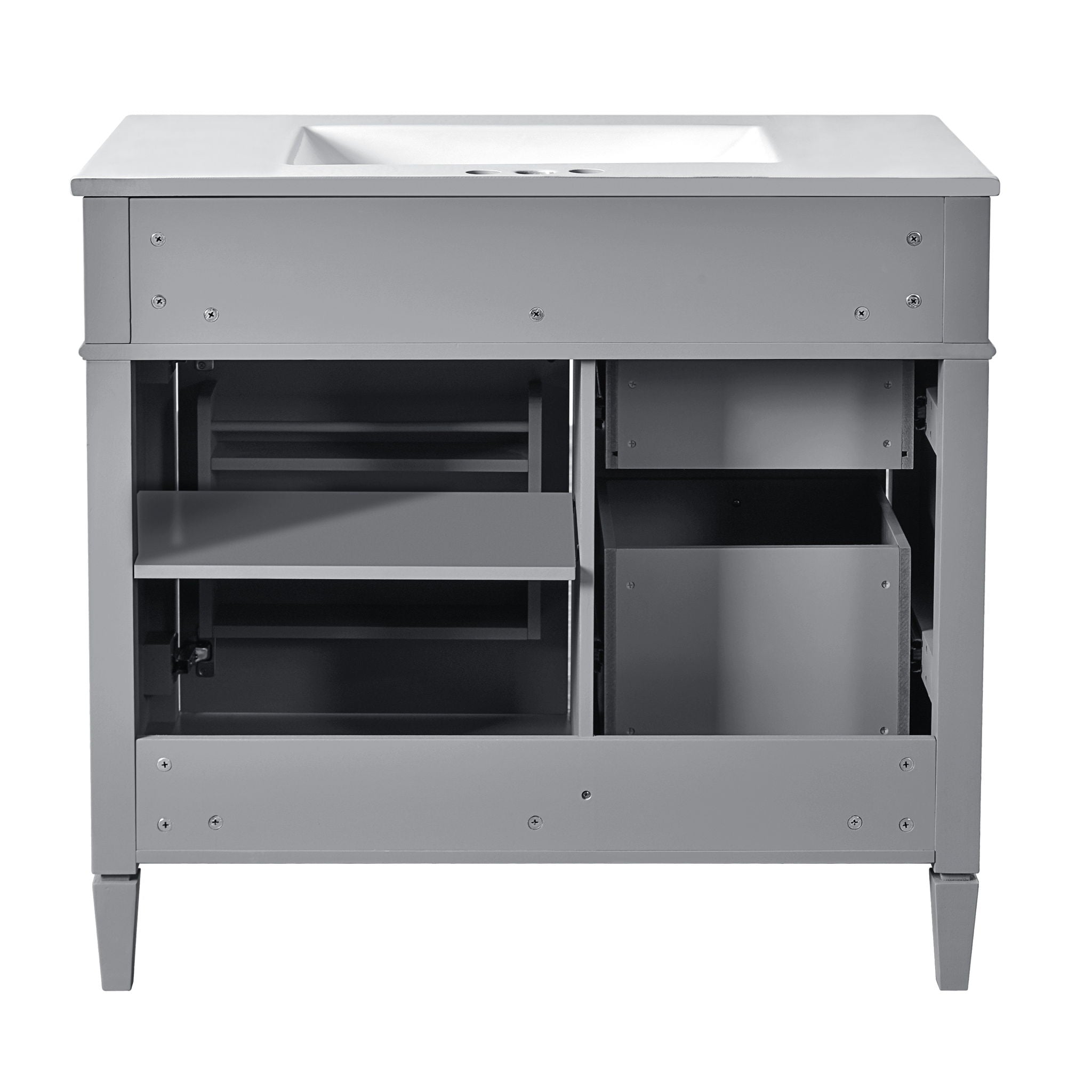 Bathroom Vanity With Top Sink, 2 Drawers And Tip Out Drawer