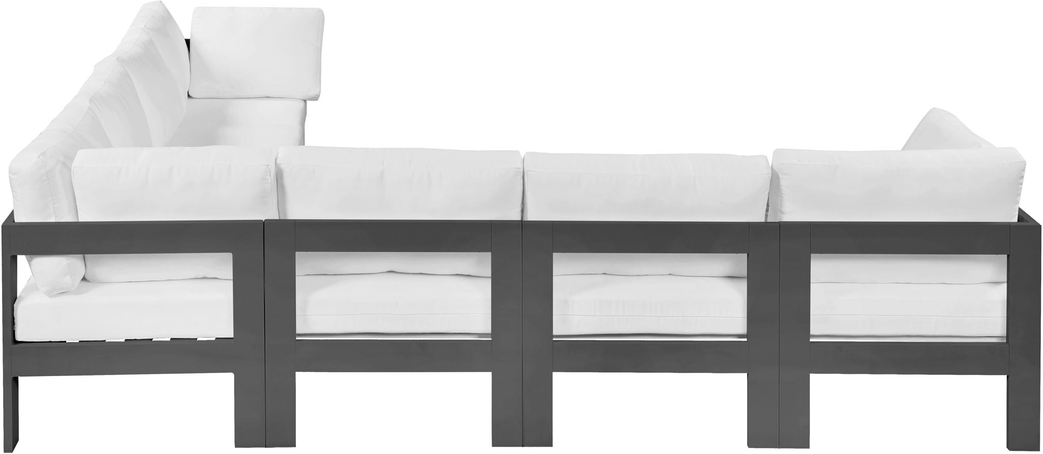 Nizuc - Outdoor Patio 7 Piece Modular Sectional With Gray Frame