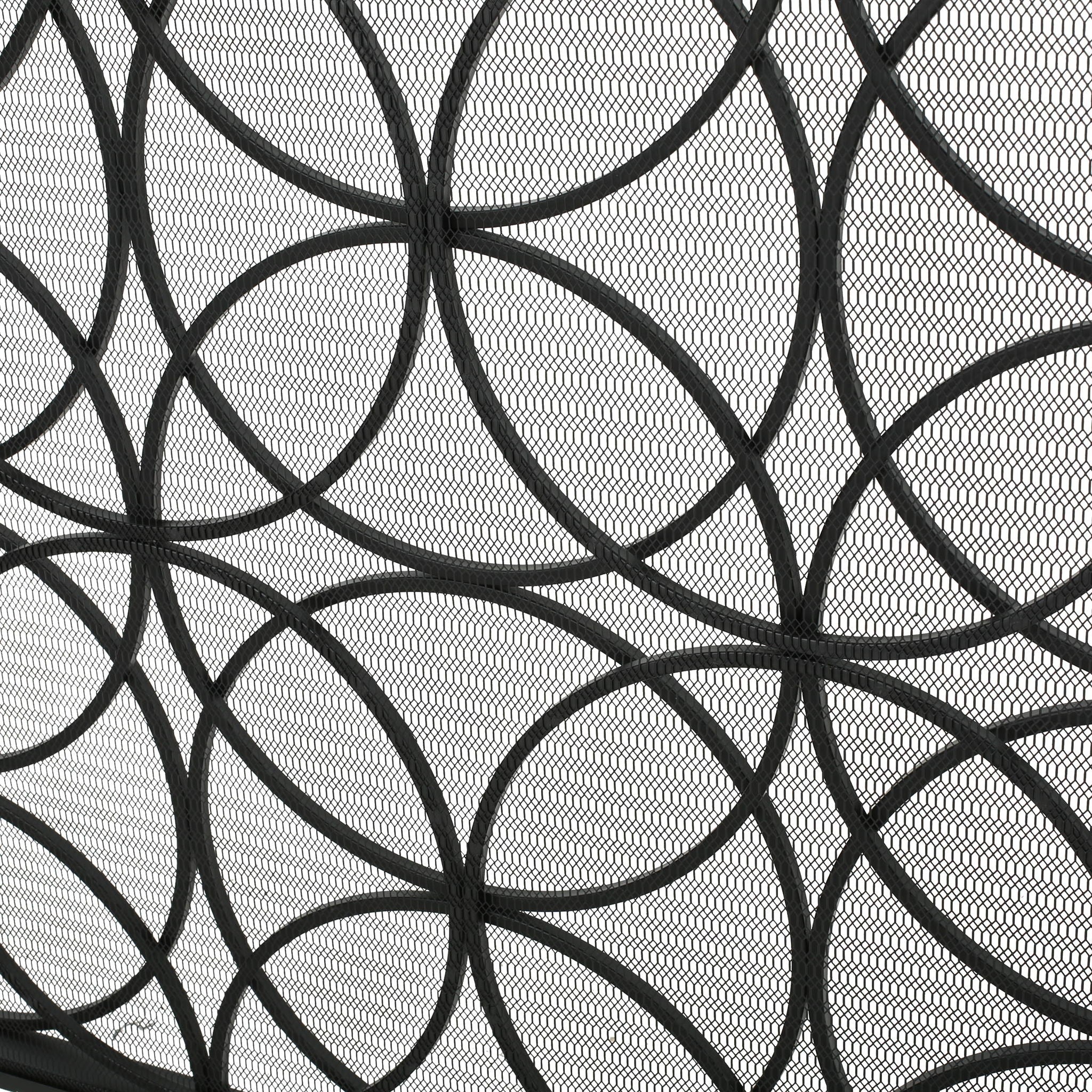 Thayer - Single Panel Iron Fireplace Screen With Geometric Design