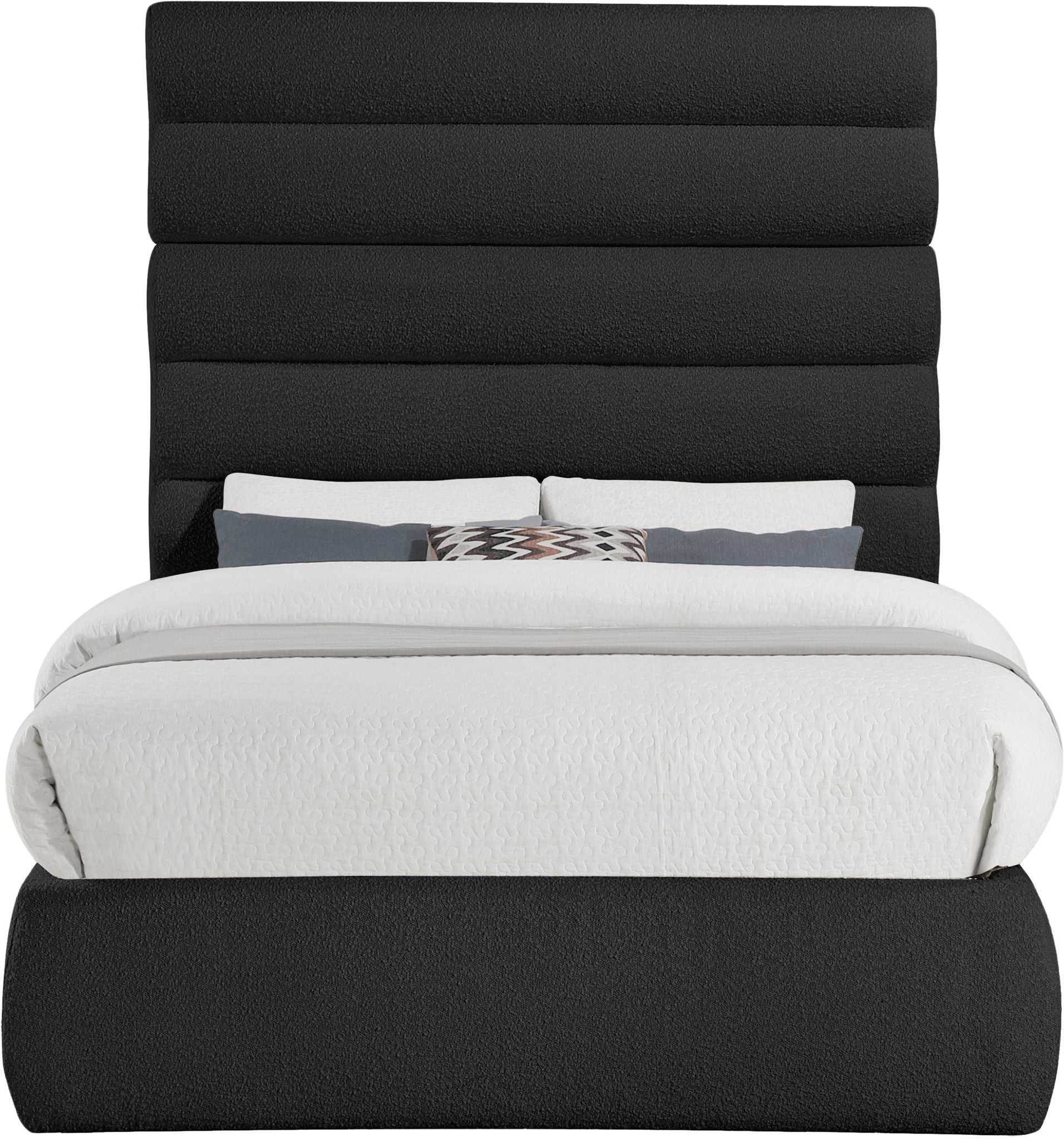 Adam - Boucle Fabric Bed With 70.5" Headboard