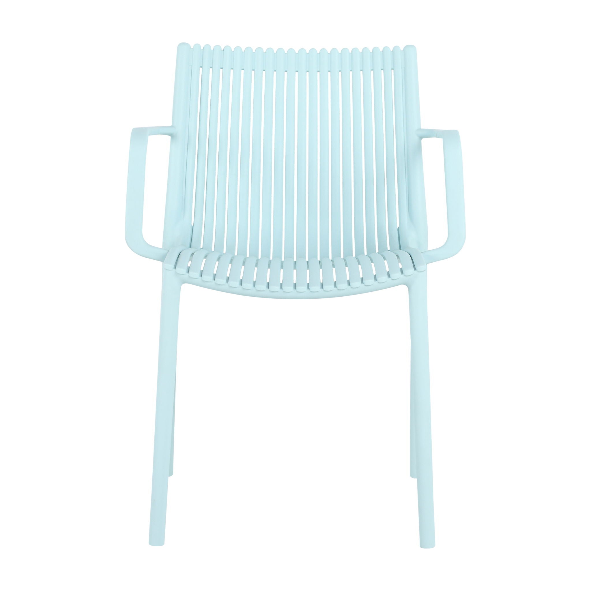 4 Modern Stackable Armchair Matched With Long Table