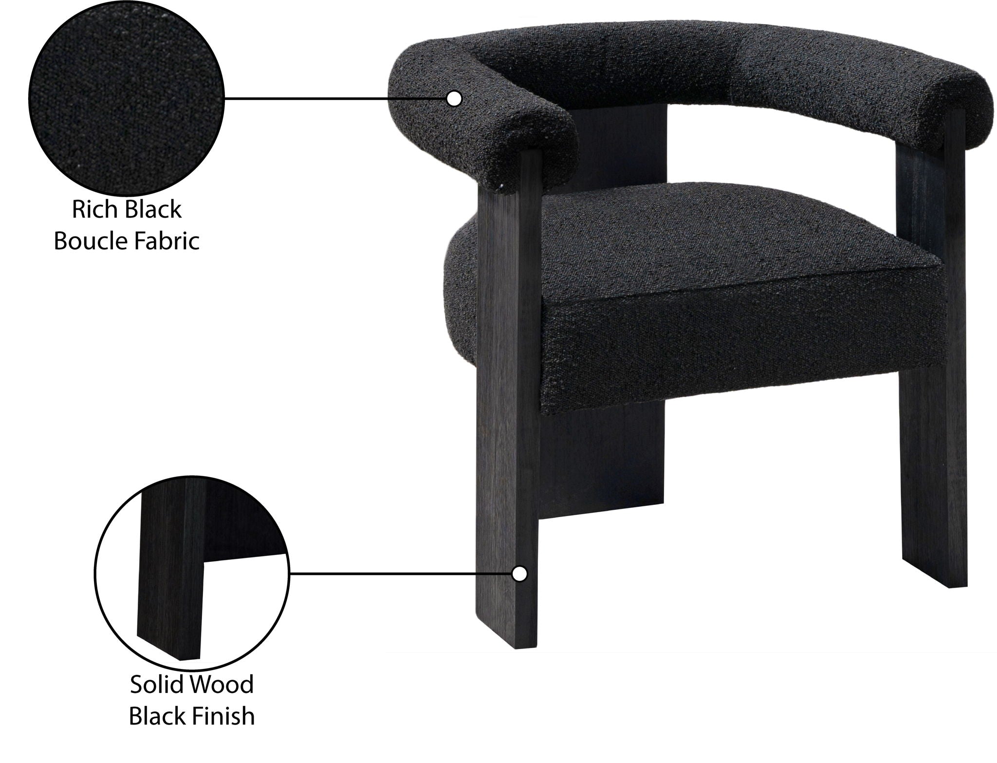 Barrel - Dining Chair - Black Legs